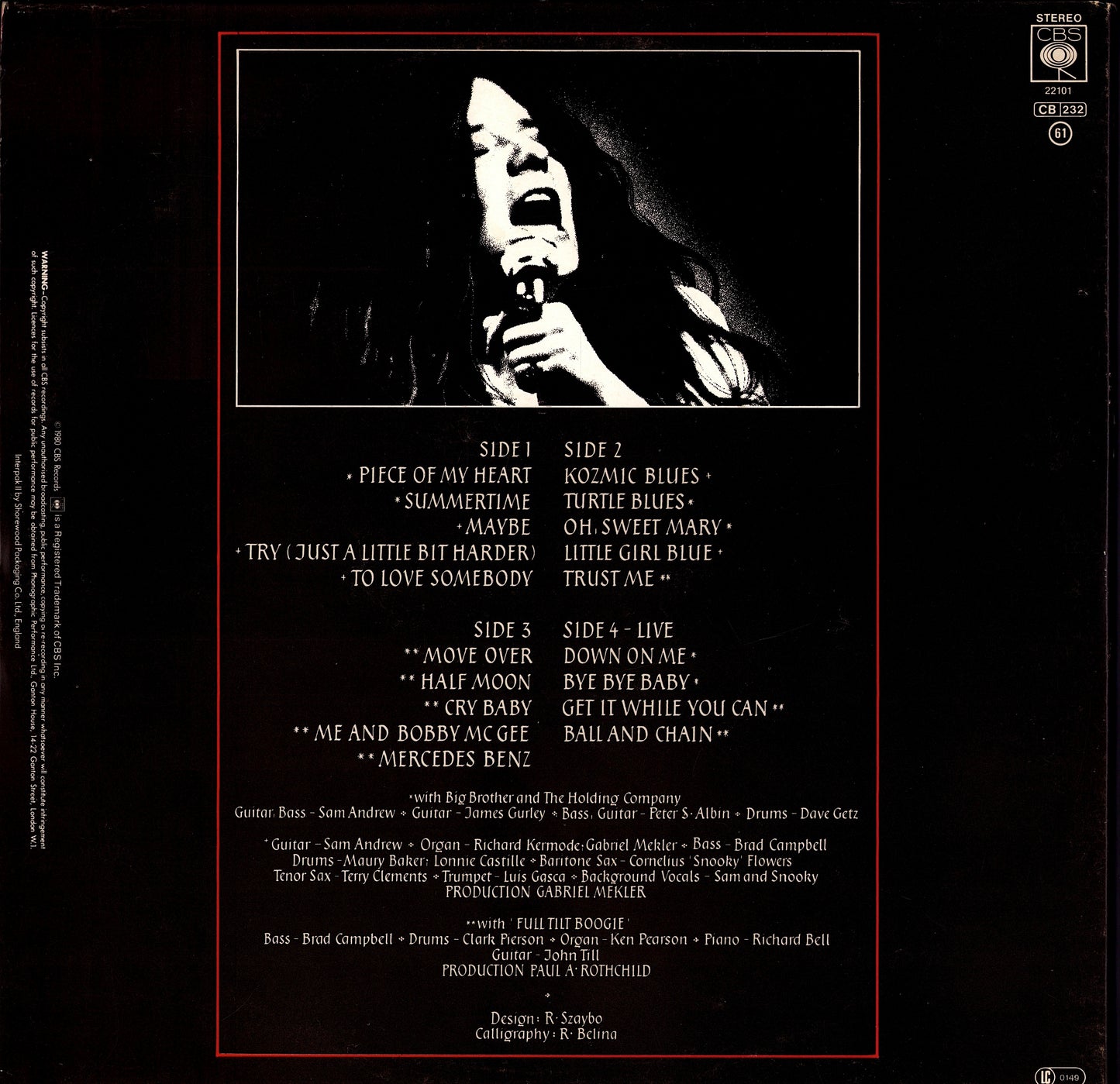 Janis Joplin – Janis Joplin Vinyl LP Kopie