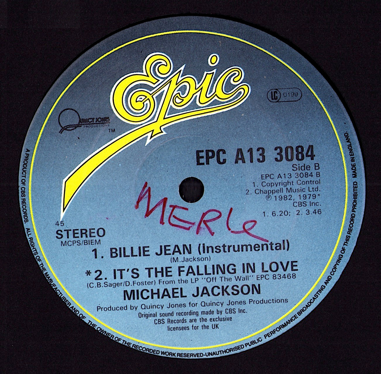 Michael Jackson – Billie Jean Vinyl 12" | Extended Re-mix | UK Original | 1983