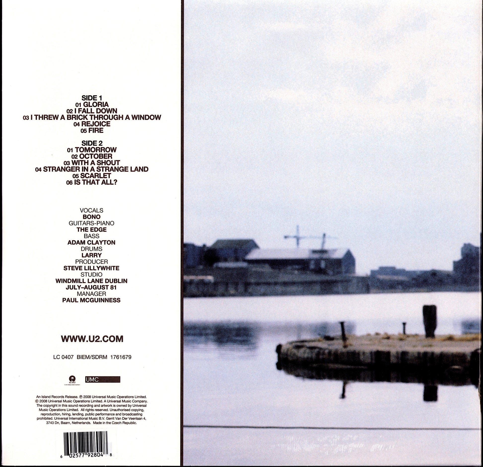 U2 – October Vinyl LP | Cream Vinyl | Reissue | 2019