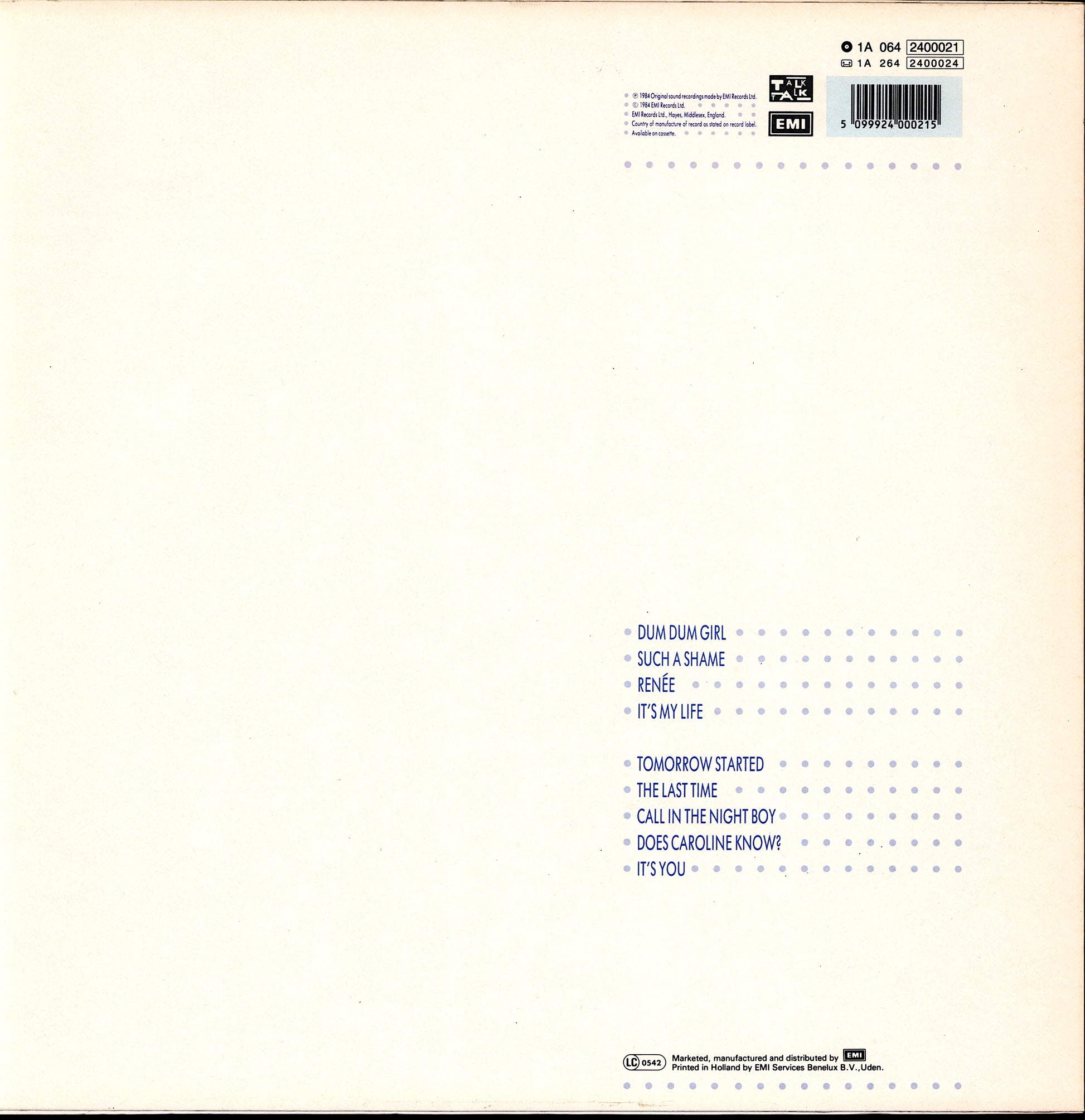 Talk Talk - It's My Life Vinyl LP