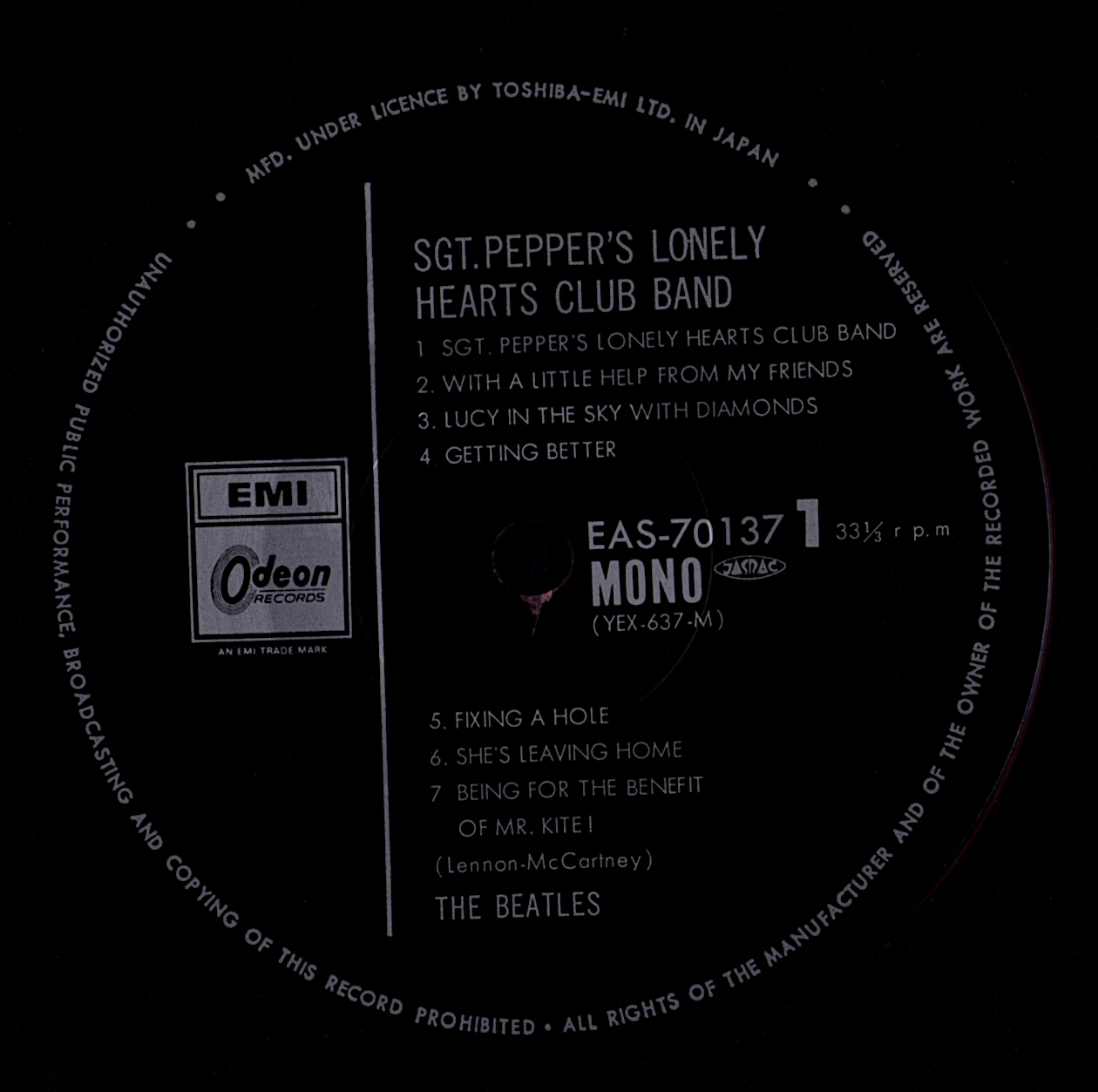 The Beatles - Sgt. Pepper's Lonely Hearts Club Band Japan Red Vinyl LP