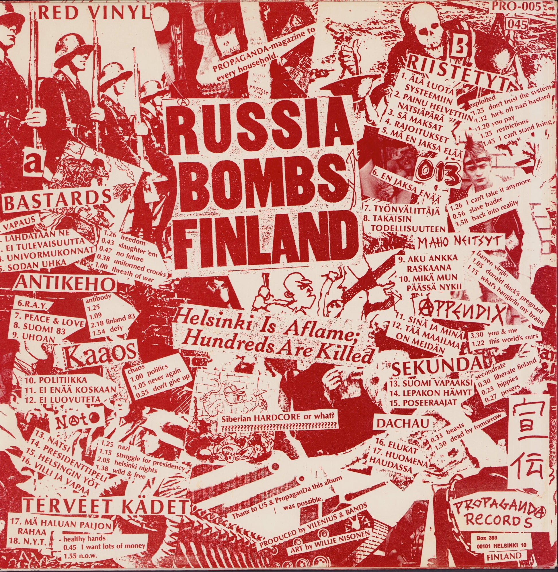 Propaganda - Russia Bombs Finland Red Vinyl LP
