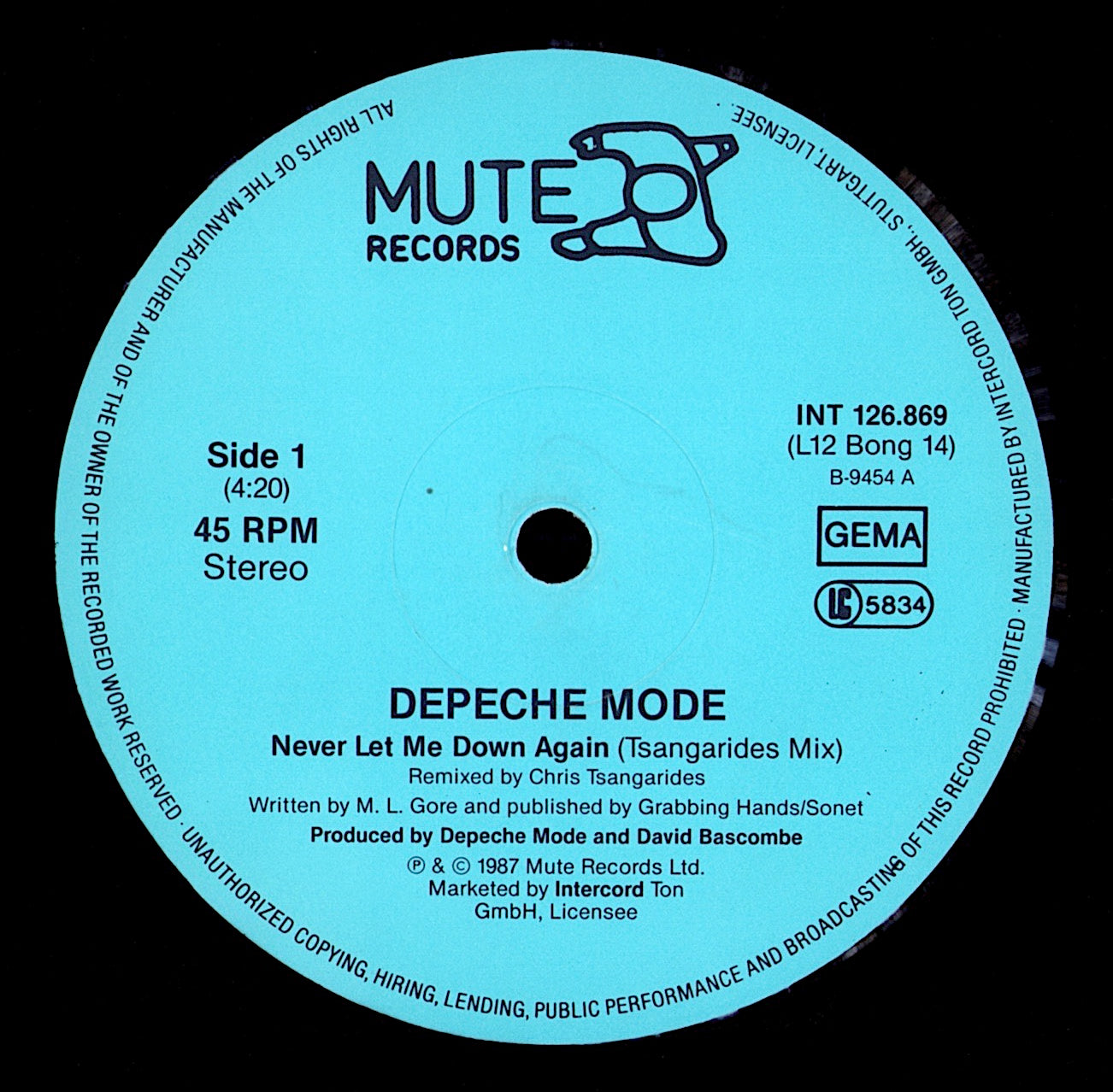 Depeche Mode – Never Let Me Down Again Vinyl 12" | Grey Marbled | DE Original | 1987