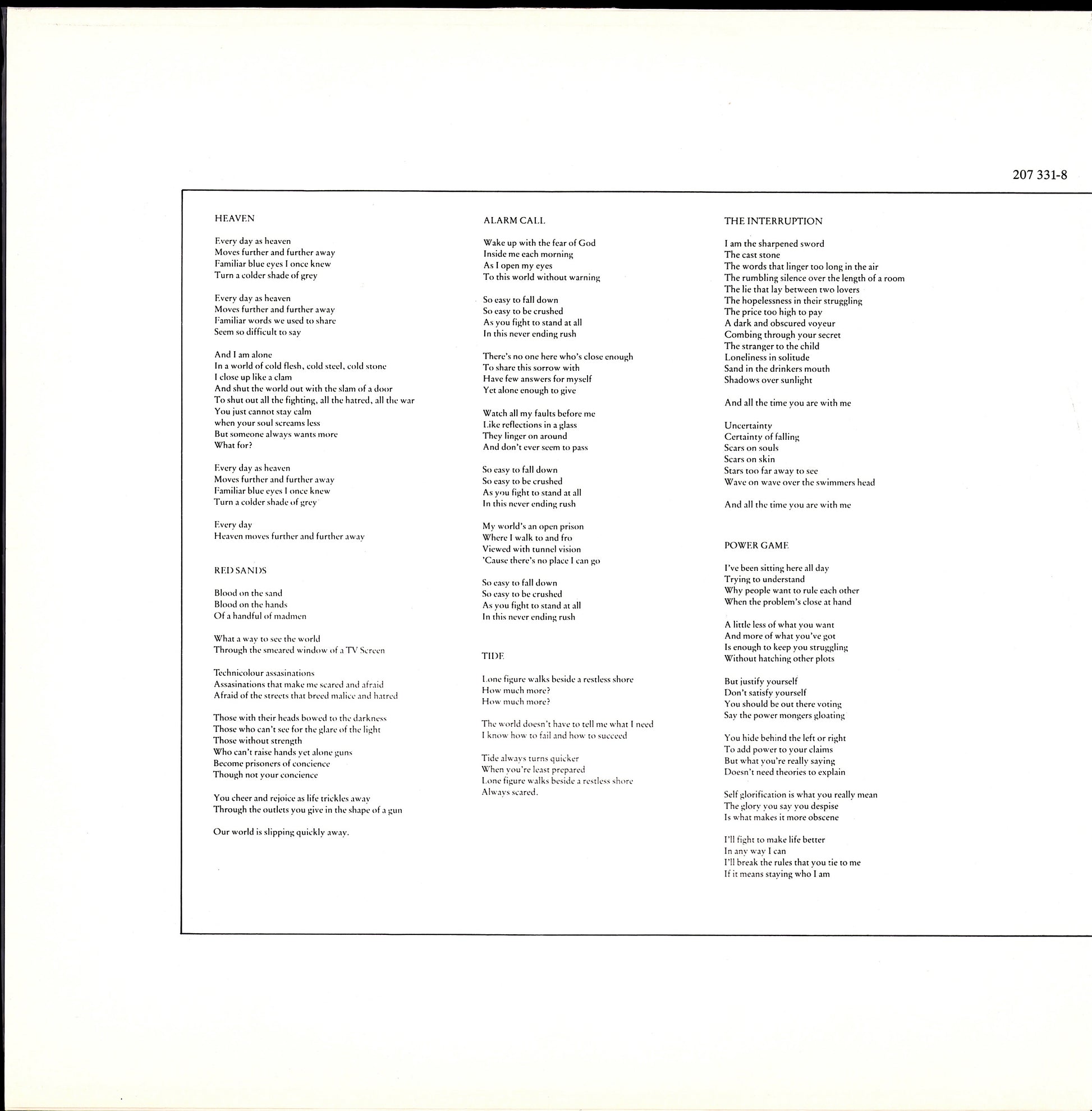 Anne Clark – Joined Up Writing Vinyl LP Kopie