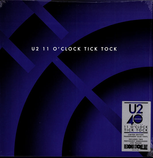 U2 – 11 O'Clock Tick Tock Vinyl 12" Single | Blue Transparent | RSD | 2020