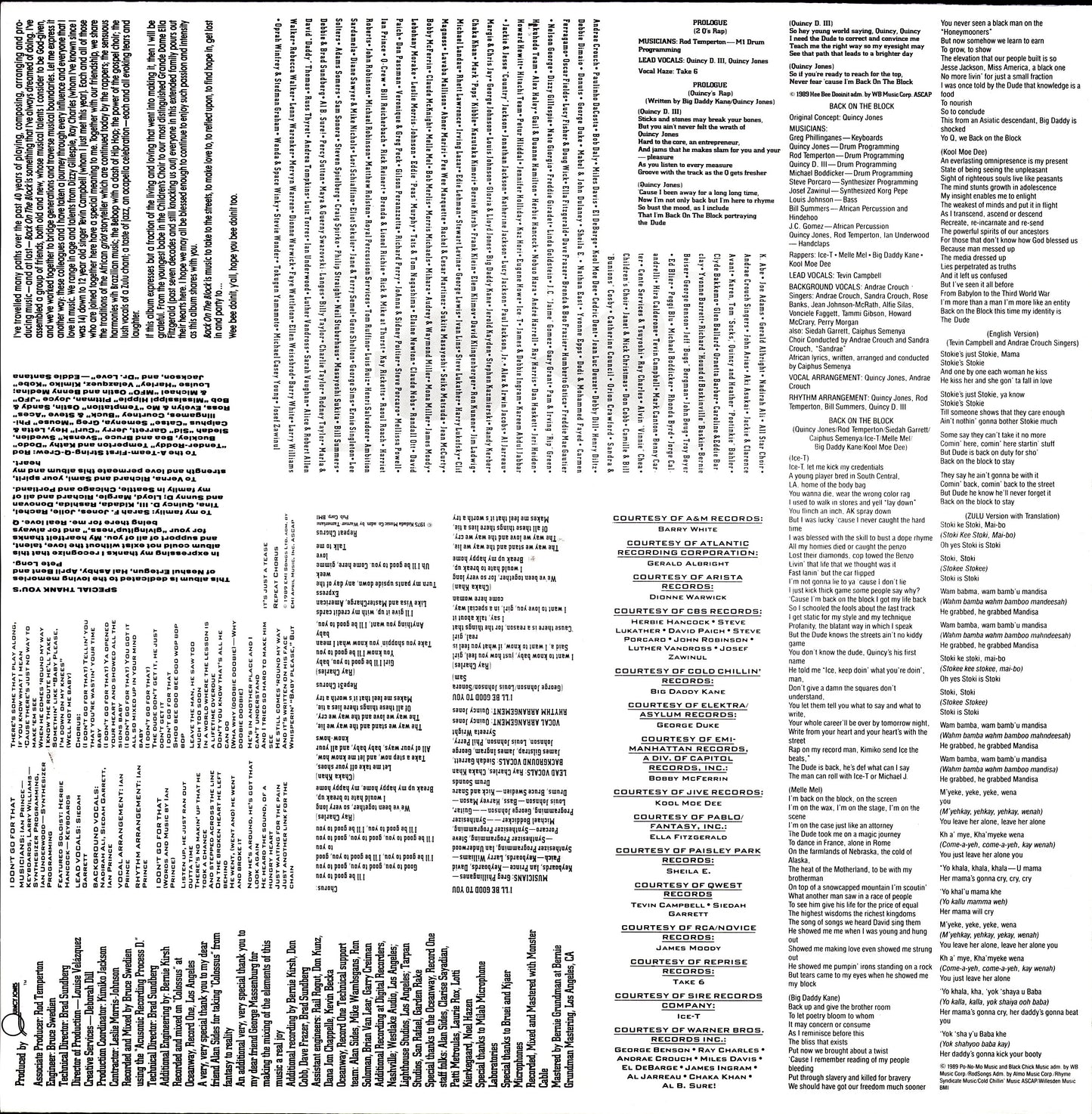 Quincy Jones – Back On The Block (Vinyl LP)