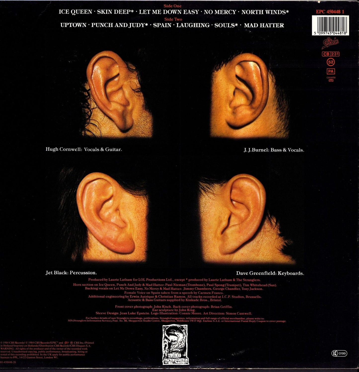 The Stranglers - Aural Sculpture Vinyl LP Kopie