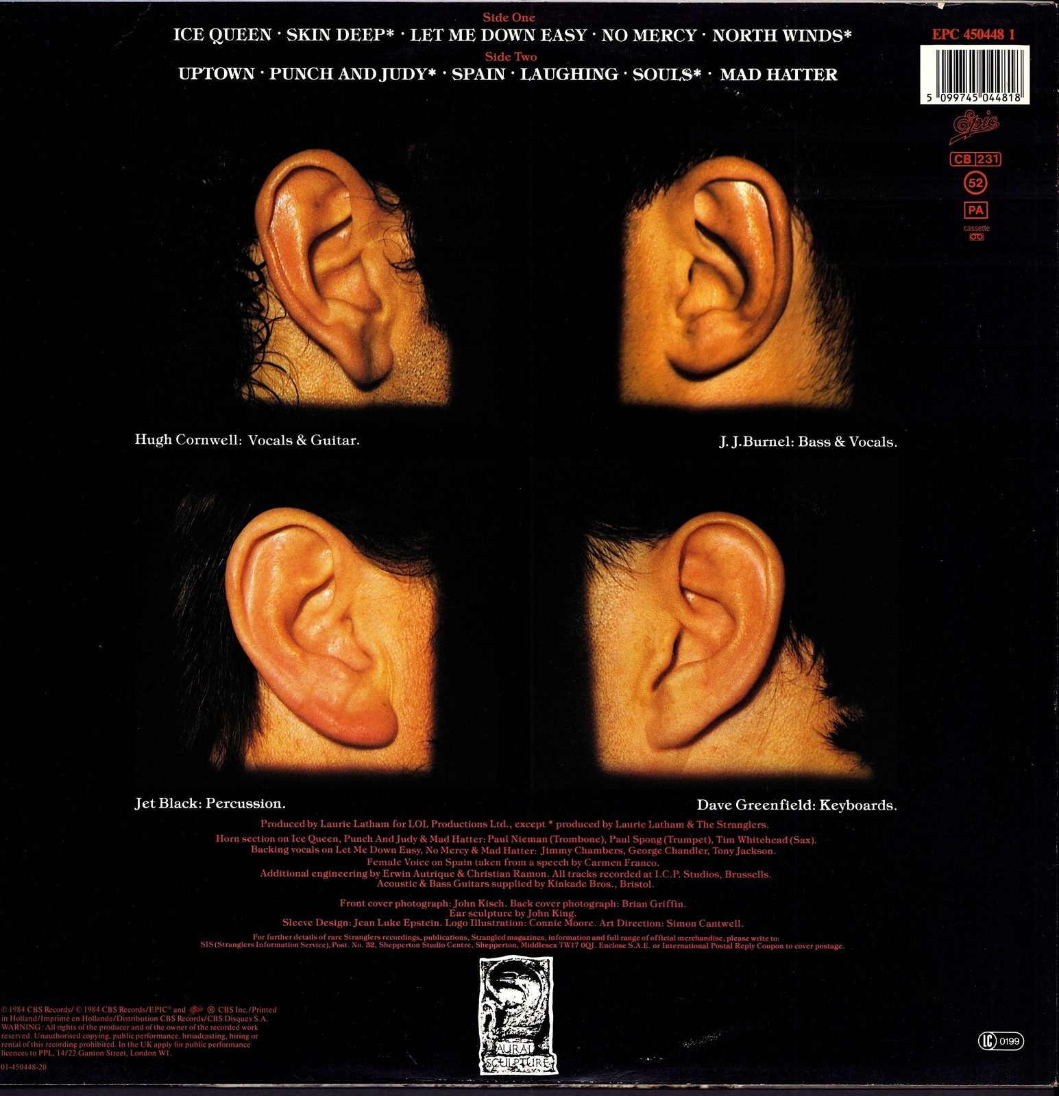 The Stranglers - Aural Sculpture Vinyl LP Kopie