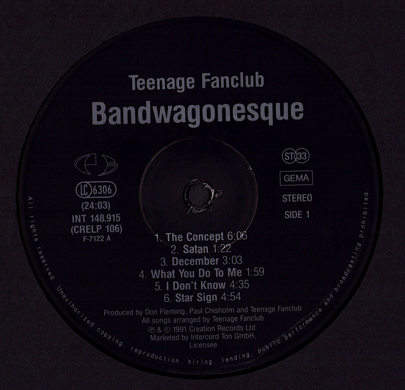 Teenage Fanclub – Bandwagonesque Vinyl LP