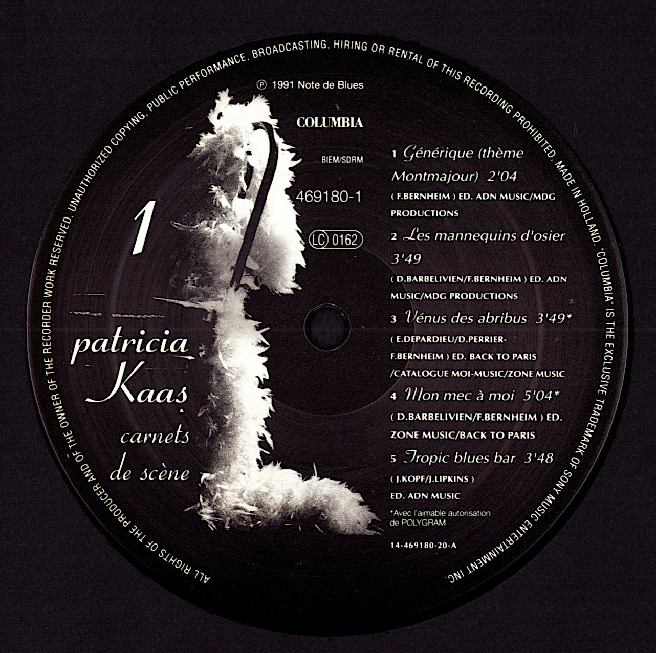 Patricia Kaas – Carnets De Scène (Vinyl 2LP, EU Original, 1991)