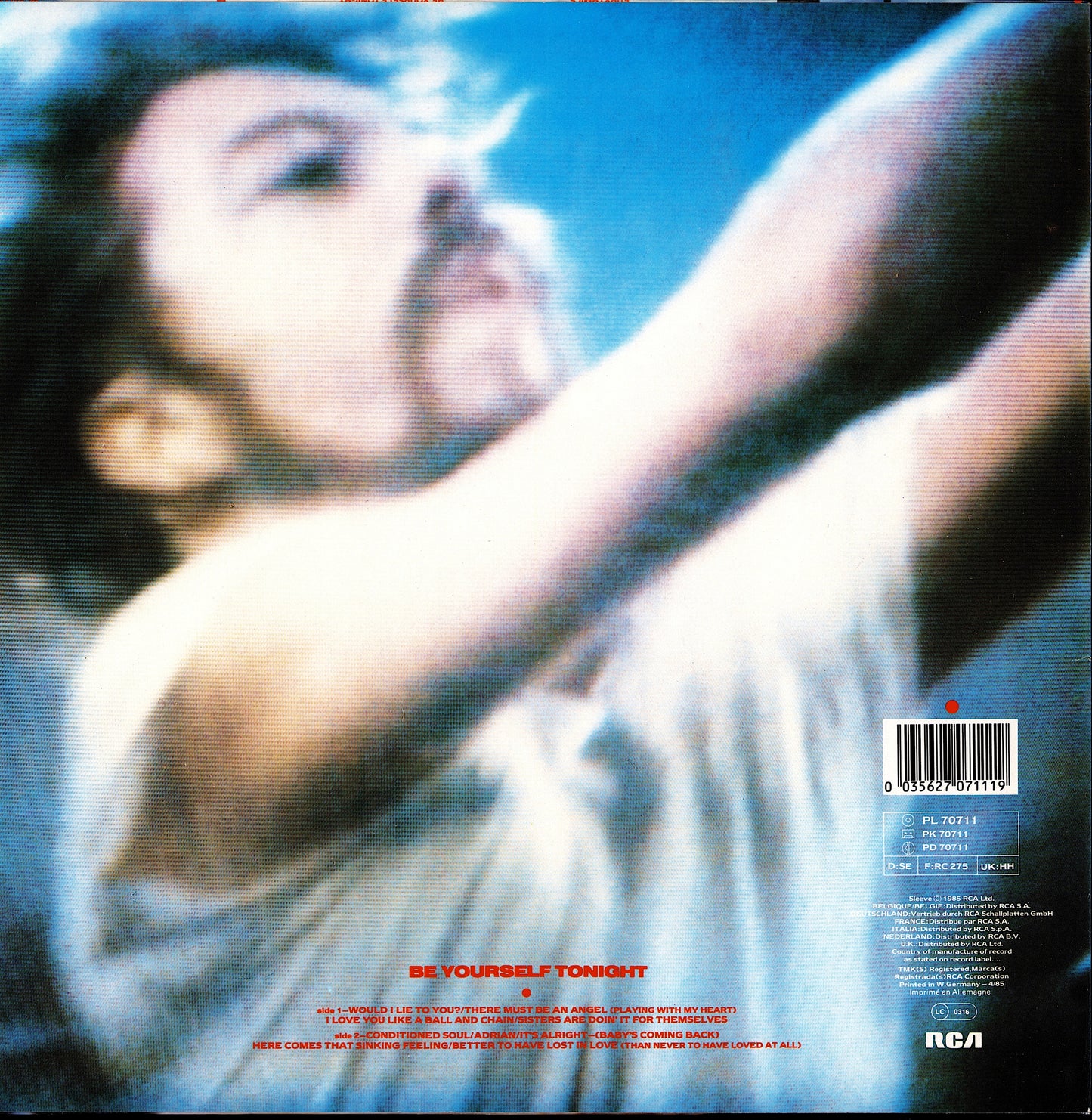 Eurythmics ‎- Be Yourself Tonight Vinyl LP Kopie