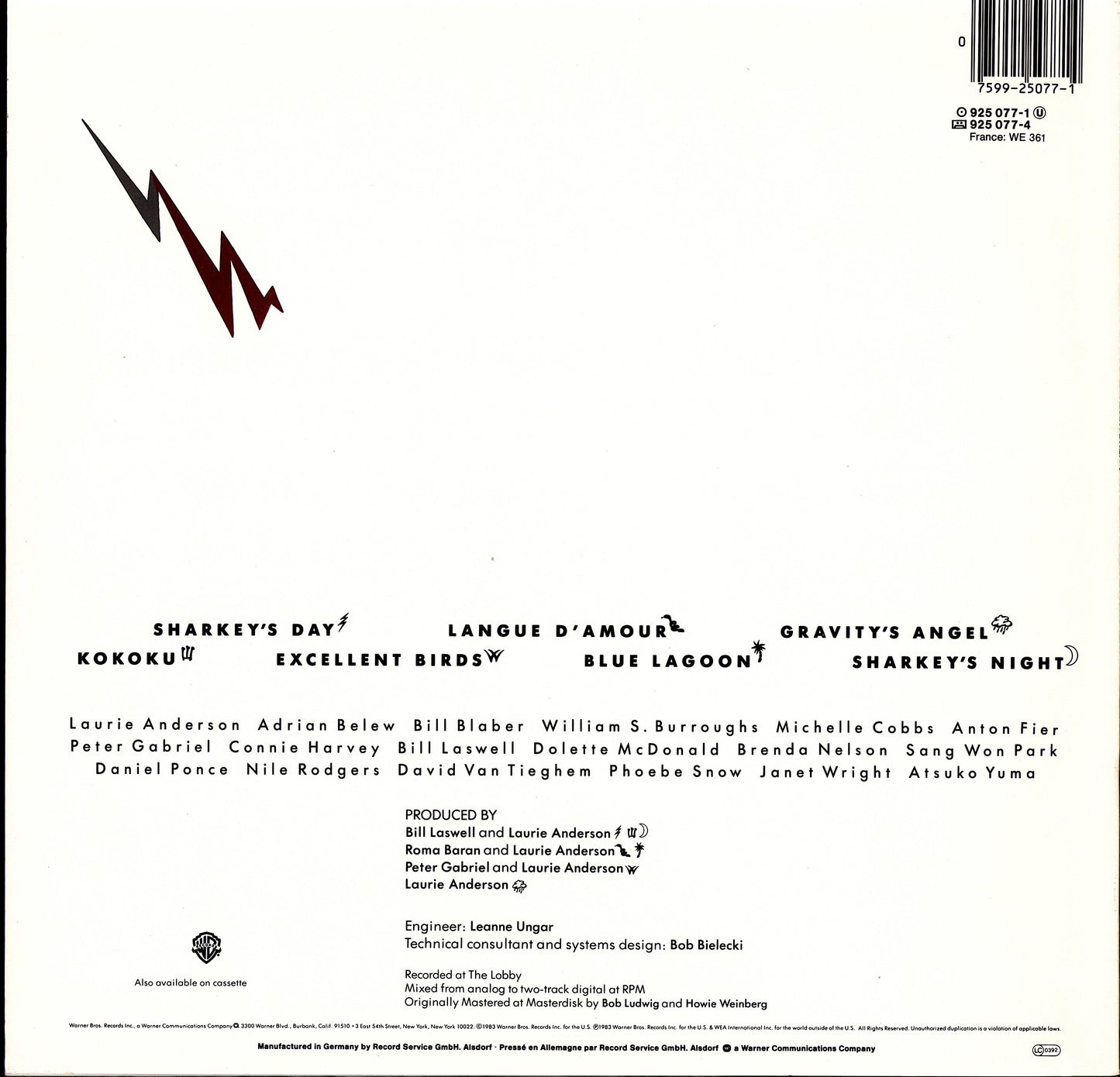 Laurie Anderson – Mister Heartbreak Vinyl LP | EU Original | 1984