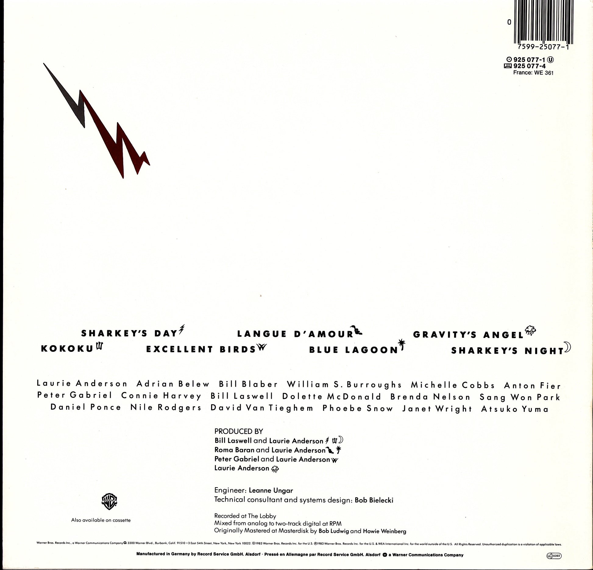 Laurie Anderson – Mister Heartbreak Vinyl LP | EU Original | 1984