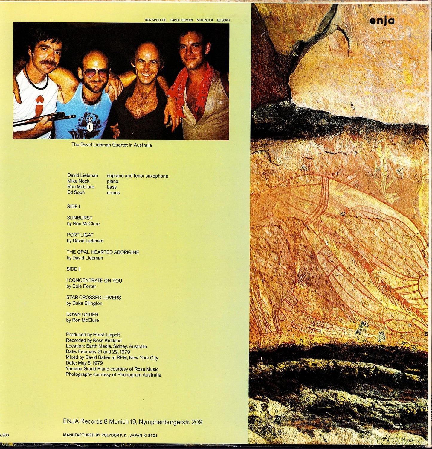 David Liebman Quartet Featuring Mike Nock – The Opal Heart Vinyl LP | JAP Original | 1981