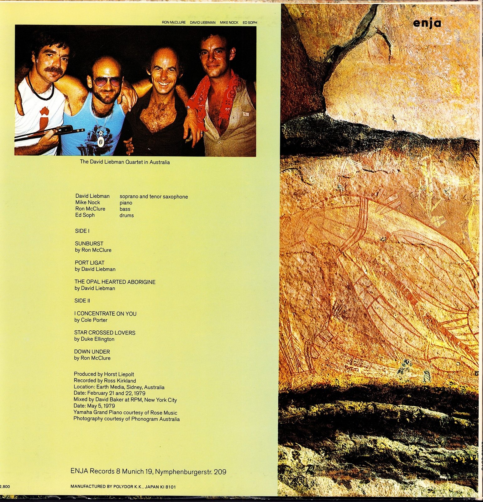 David Liebman Quartet Featuring Mike Nock – The Opal Heart Vinyl LP | JAP Original | 1981