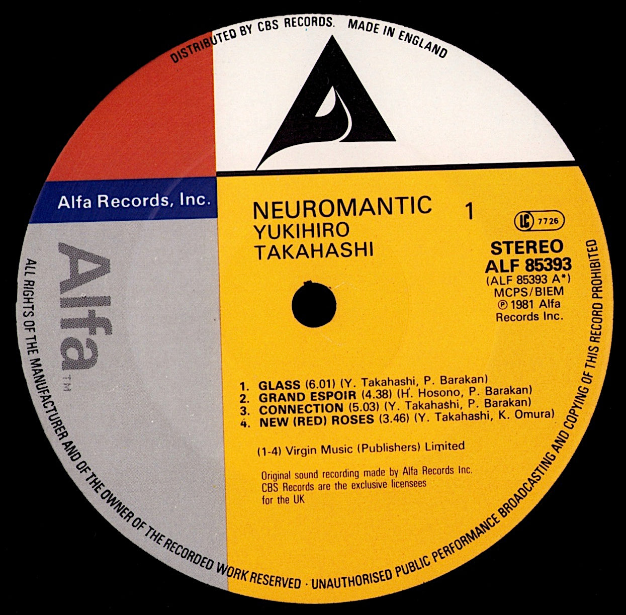 Yukihiro Takahashi – Neuromantic | Vinyl LP | UK & EU Original