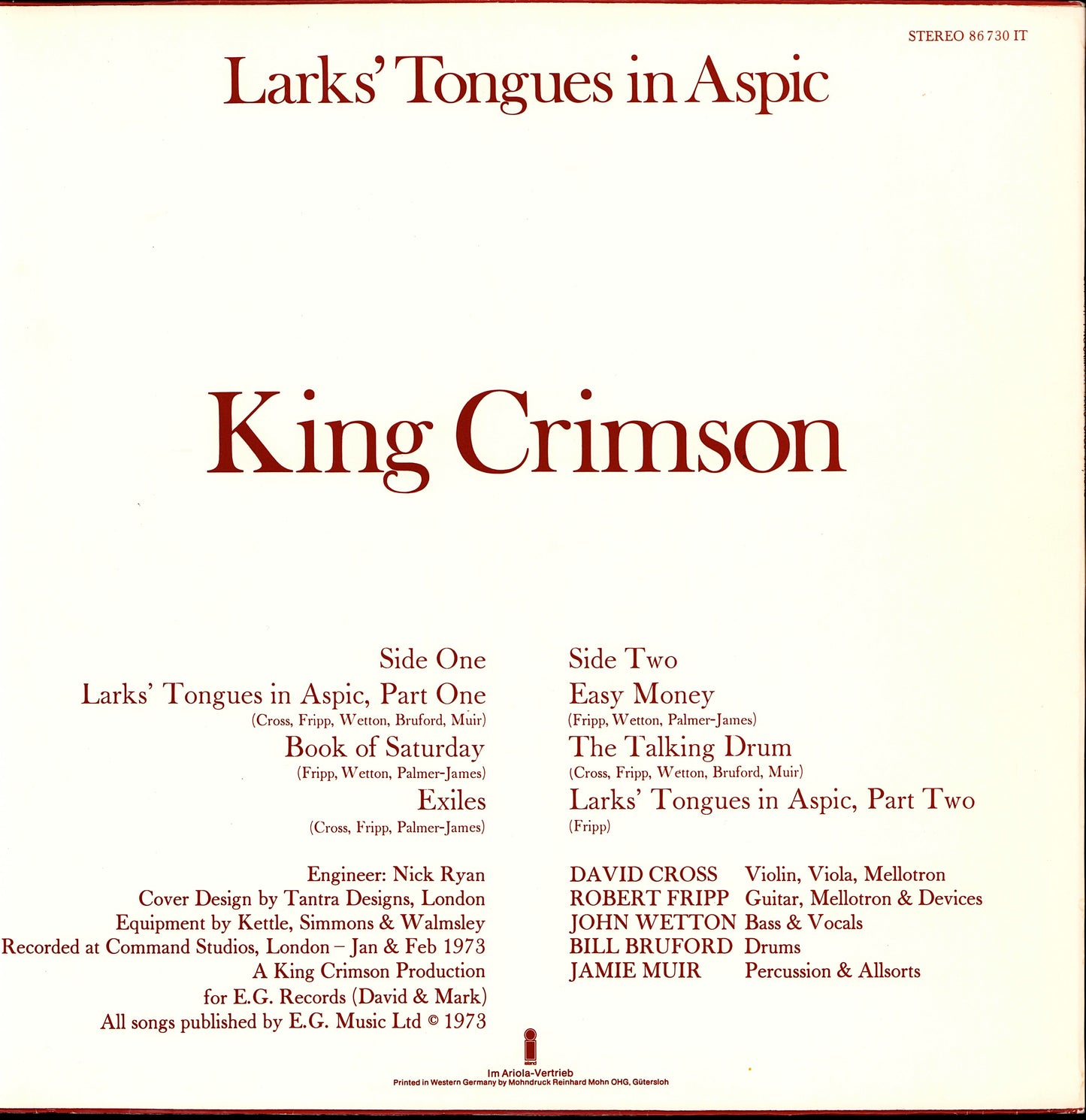 King Crimson ‎- Lizard Vinyl LP Kopie Kopie Kopie