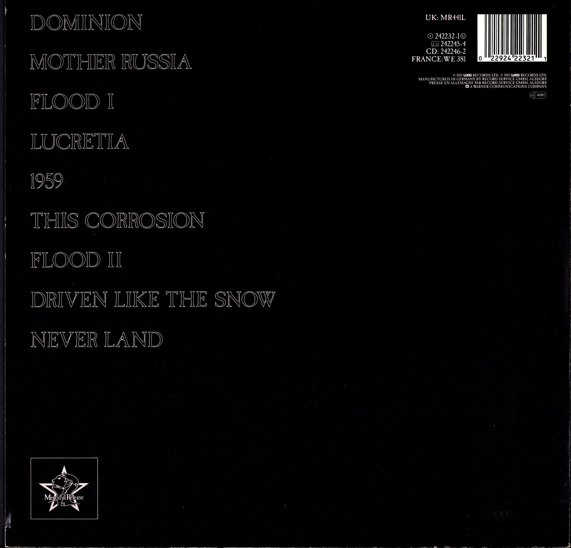 The Sisters Of Mercy – Floodland Vinyl LP