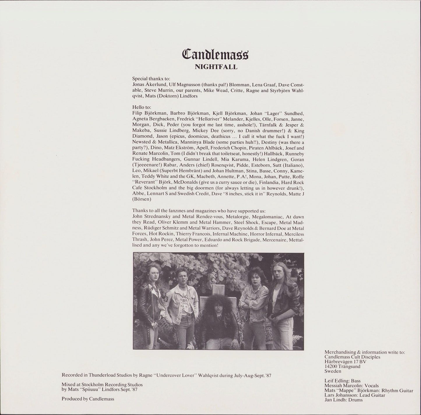 Candlemass ‎- Nightfall Vinyl LP