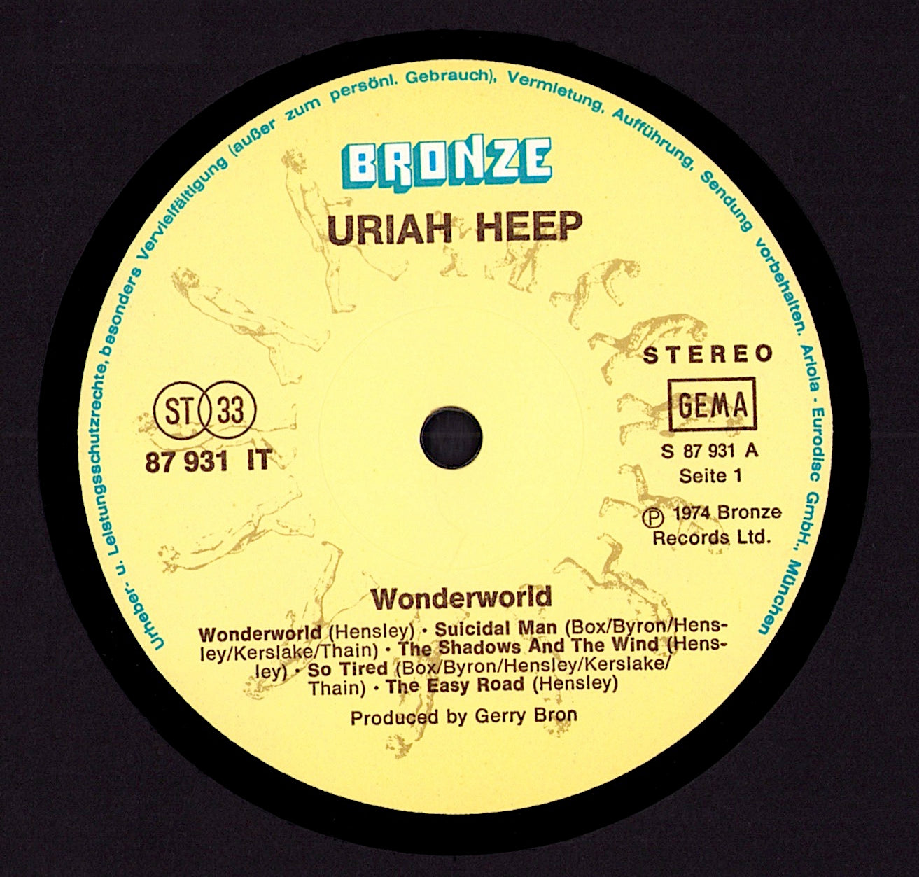 Uriah Heep – Wonderworld Vinyl LP, DE Original