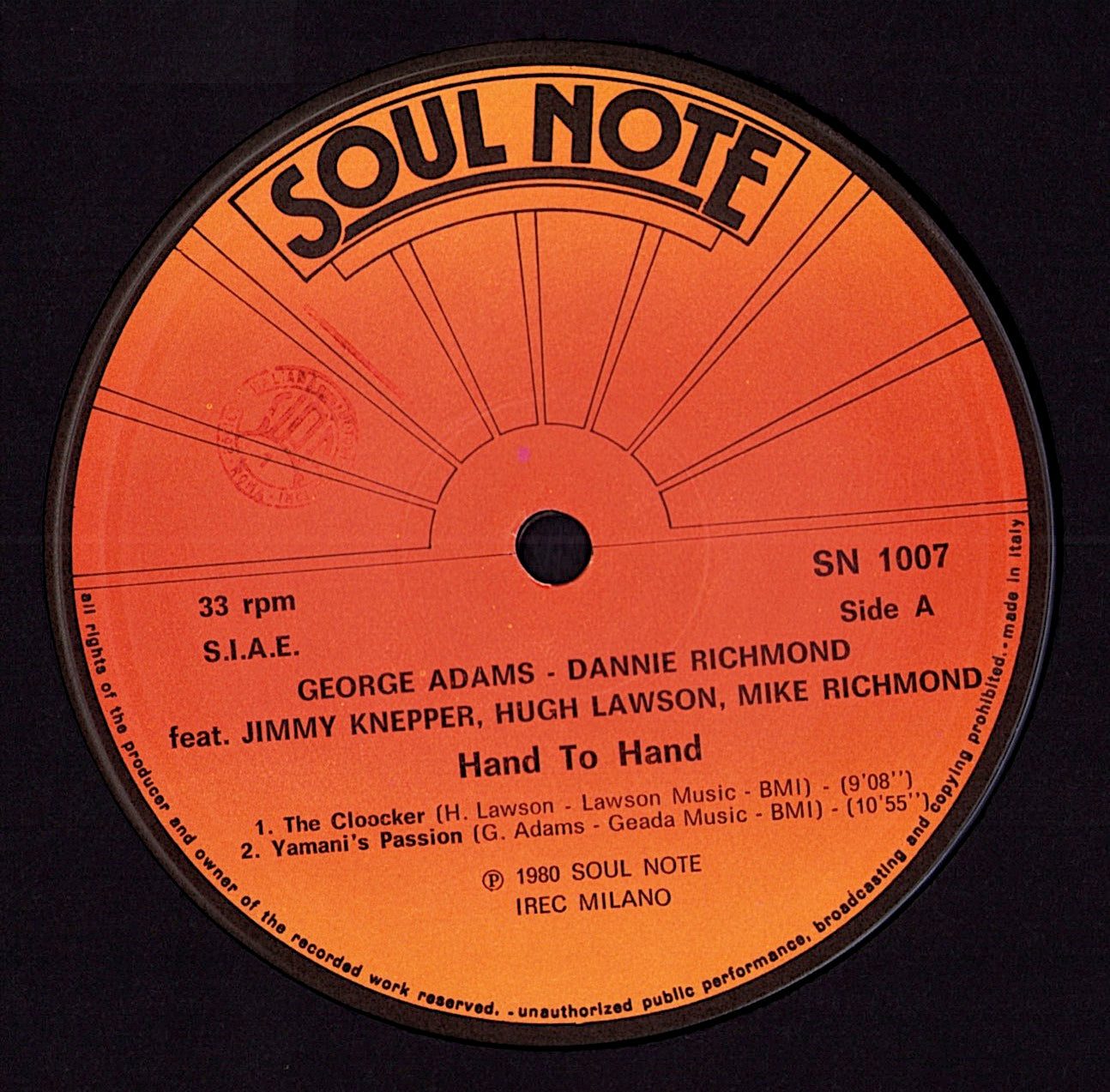 George Adams - Dannie Richmond – Hand To Hand Vinyl LP | IT Original | 1980