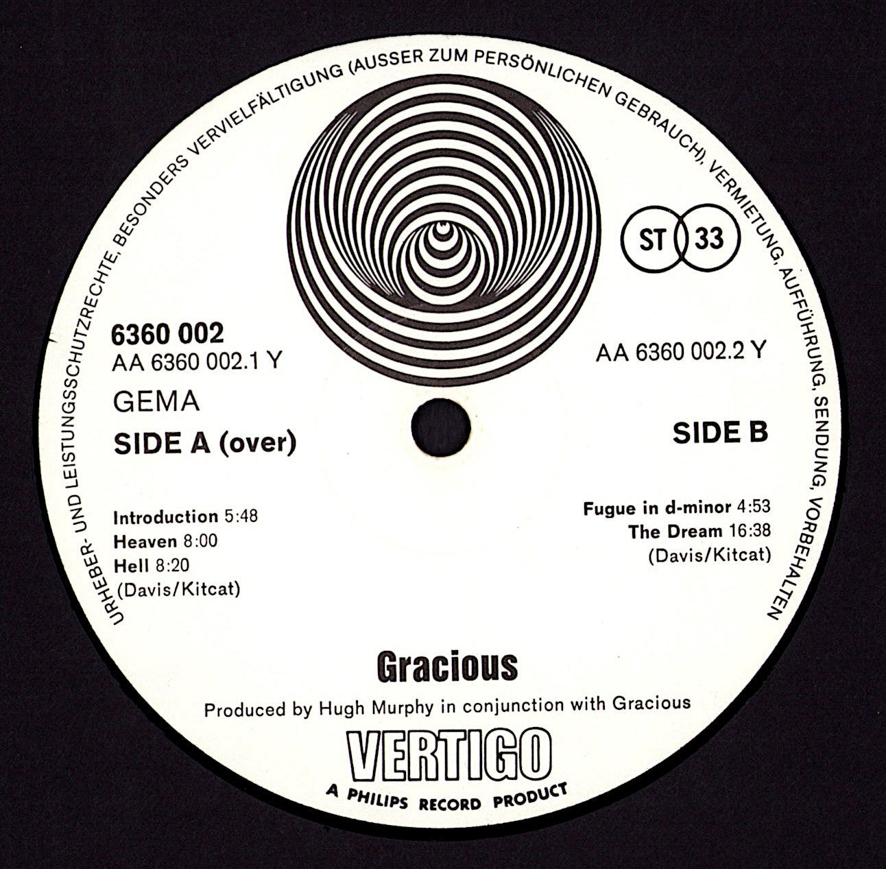 Gracious ‎– Gracious (Vinyl LP) Vertigo