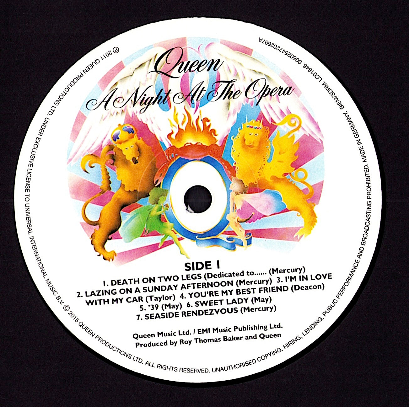 Queen – A Night At The Opera Vinyl LP Limited Edition Kopie