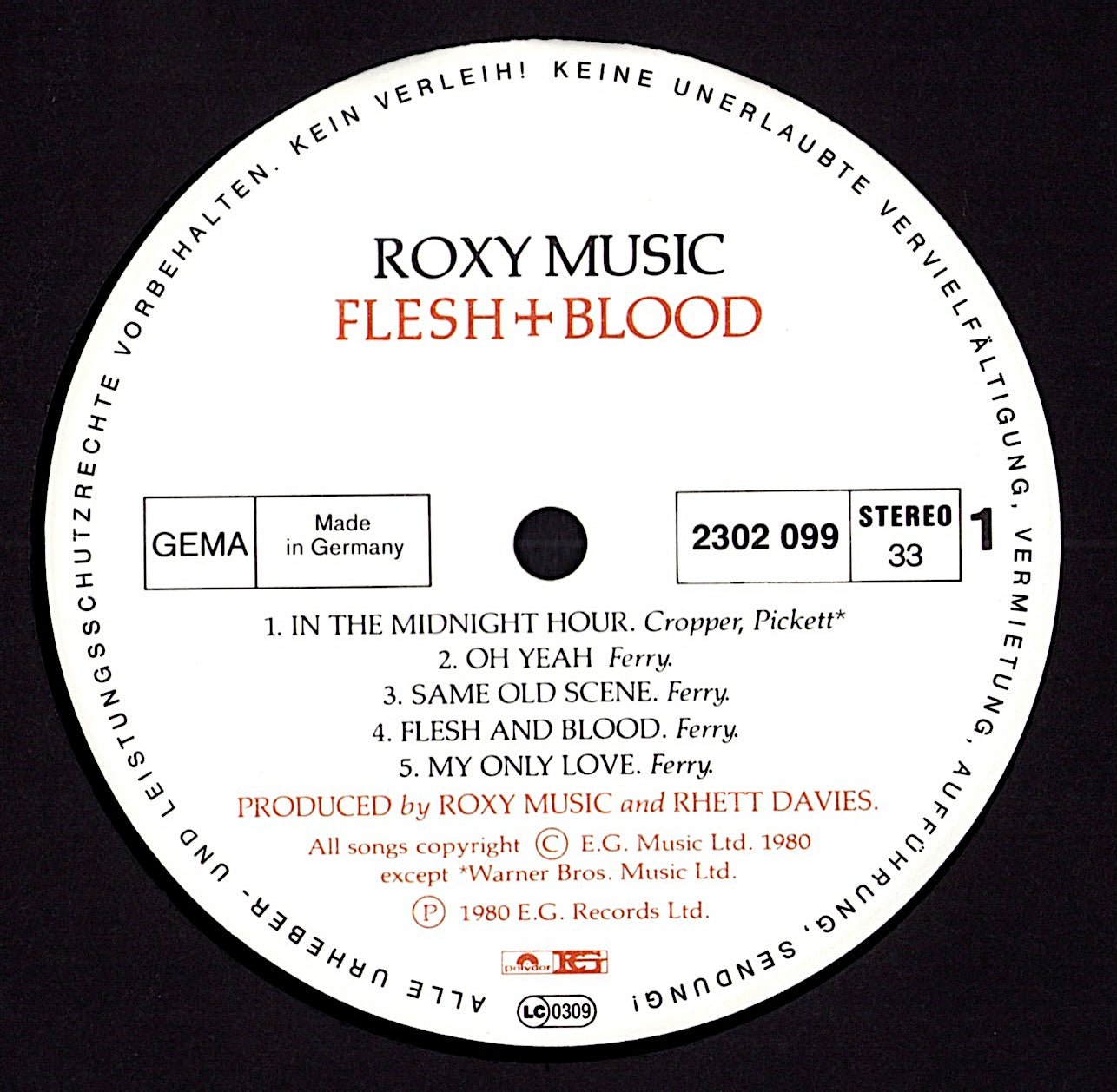 Roxy Music – Flesh + Blood Vinyl LP