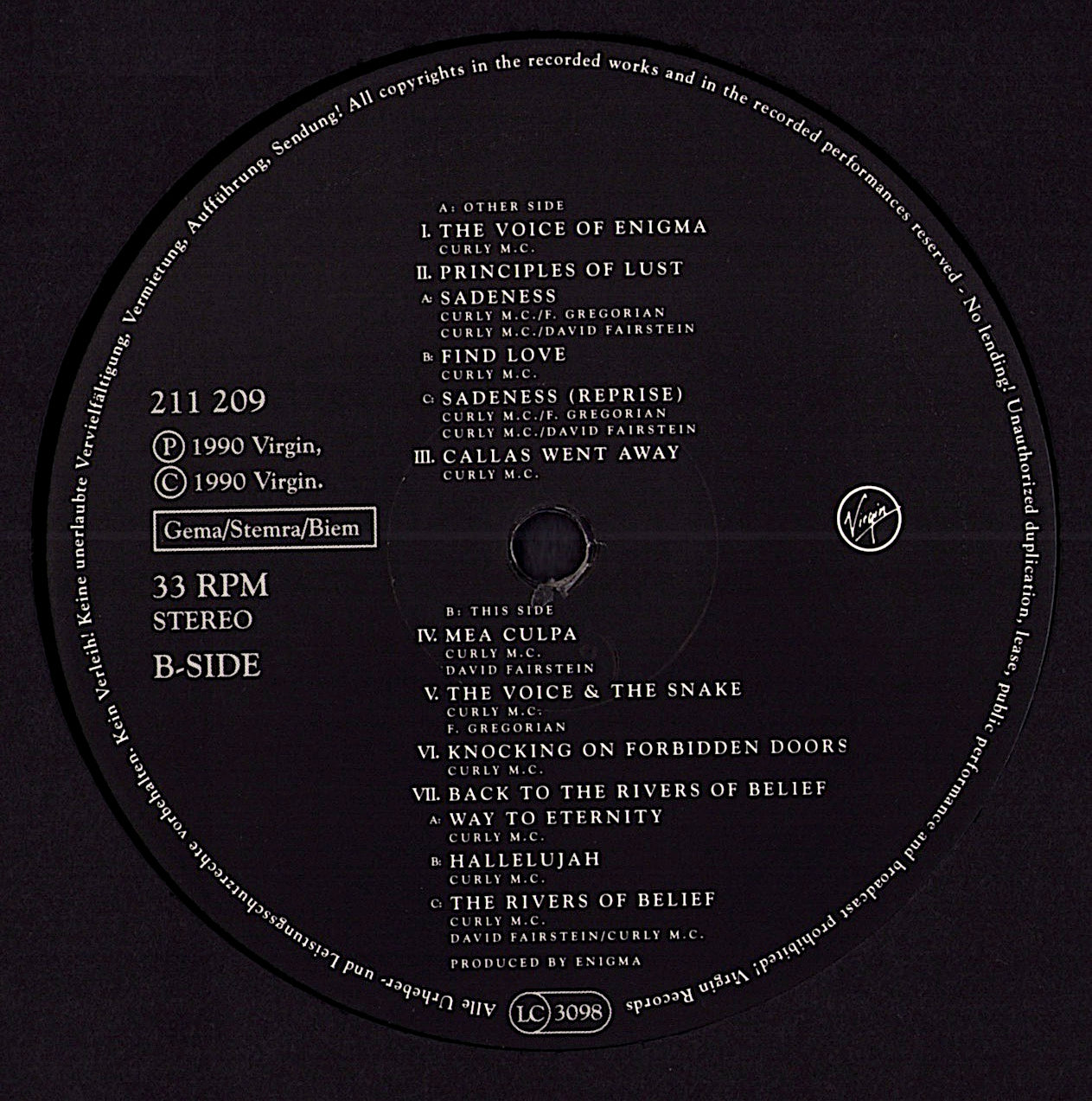 Enigma – MCMXC a.D. Vinyl LP | EU Original | 1990