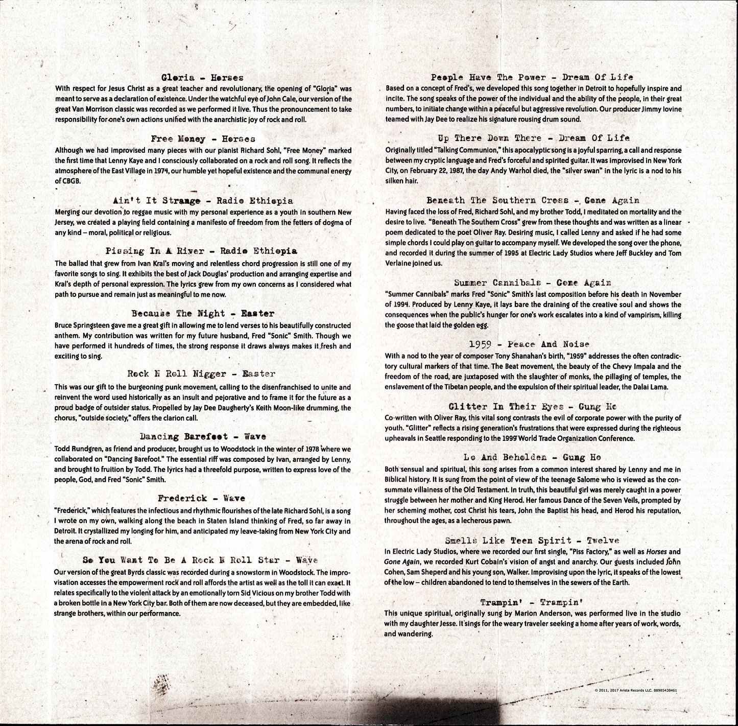 Patti Smith – Outside Society Vinyl 2LP