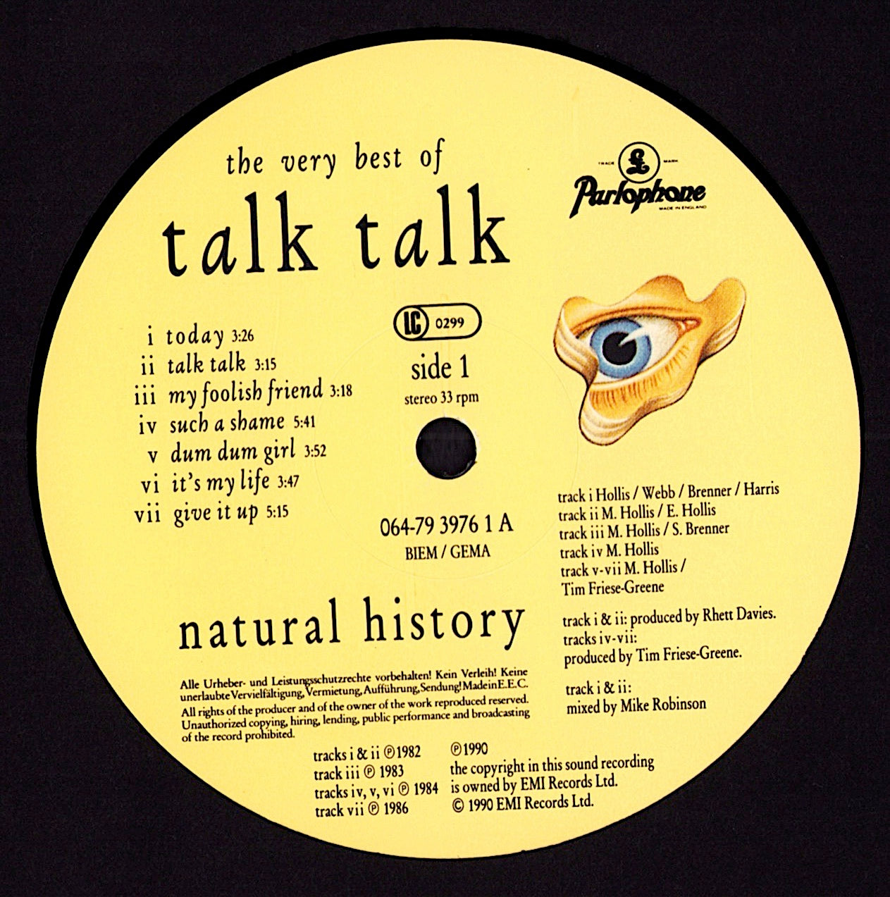 Talk Talk – Natural History Vinyl LP | EU Original | 1990