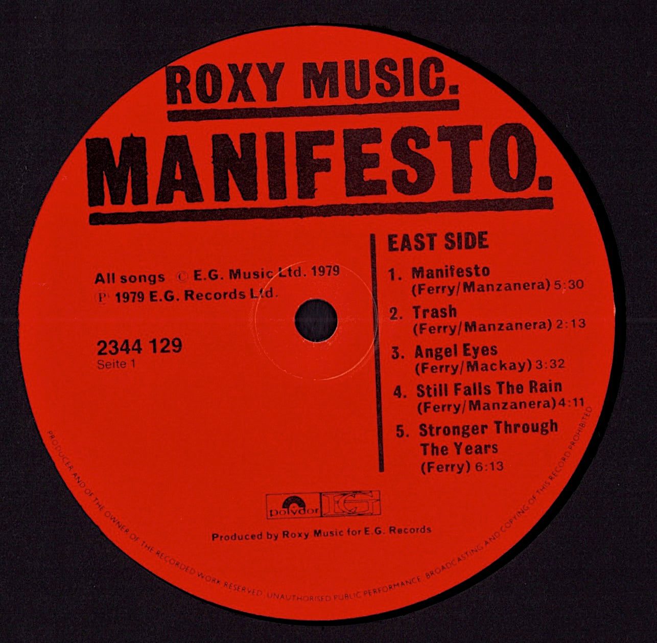 Roxy Music - Manifesto Vinyl LP