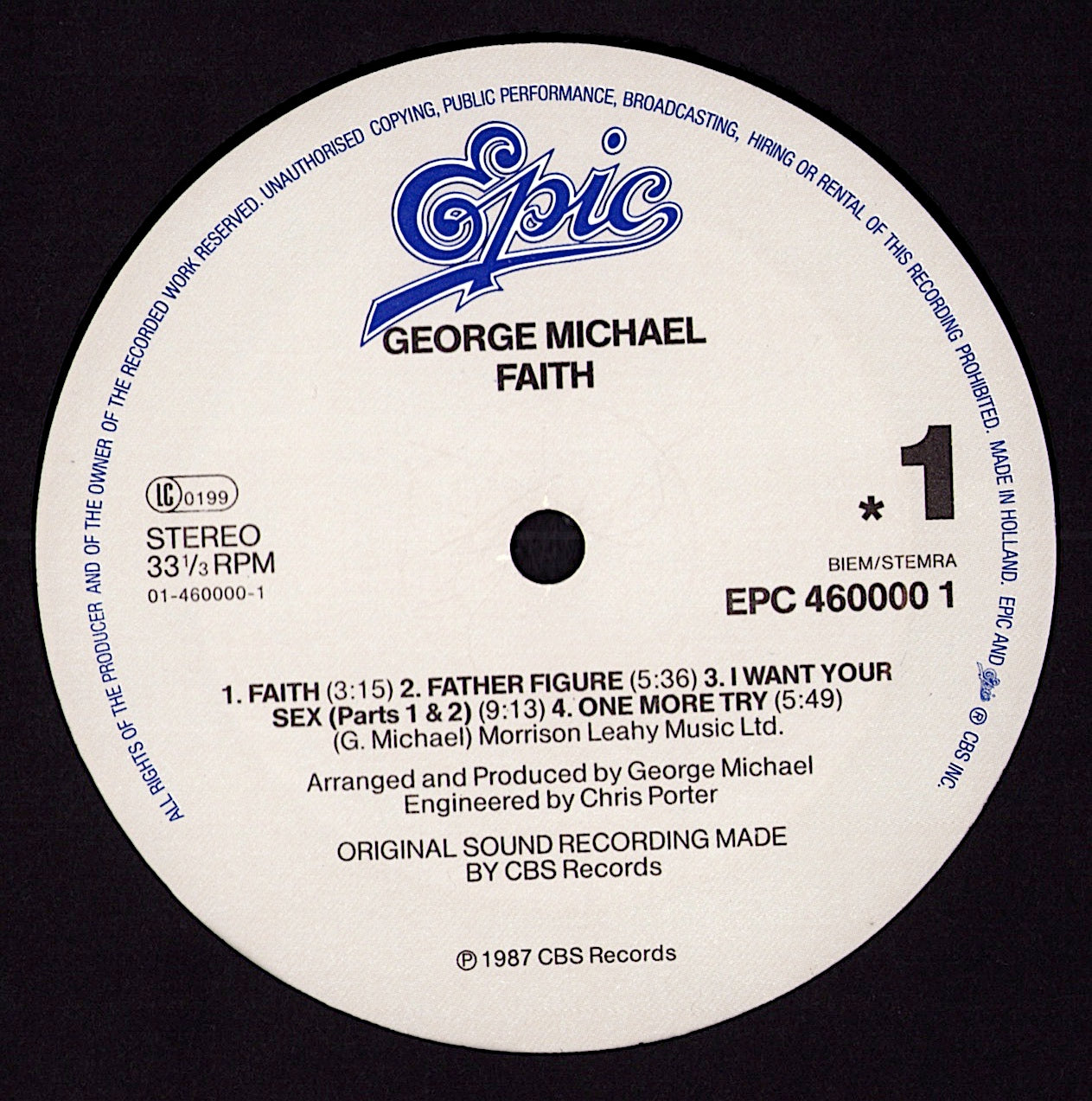 George Michael – Faith Vinyl LP | EU Original | 1987