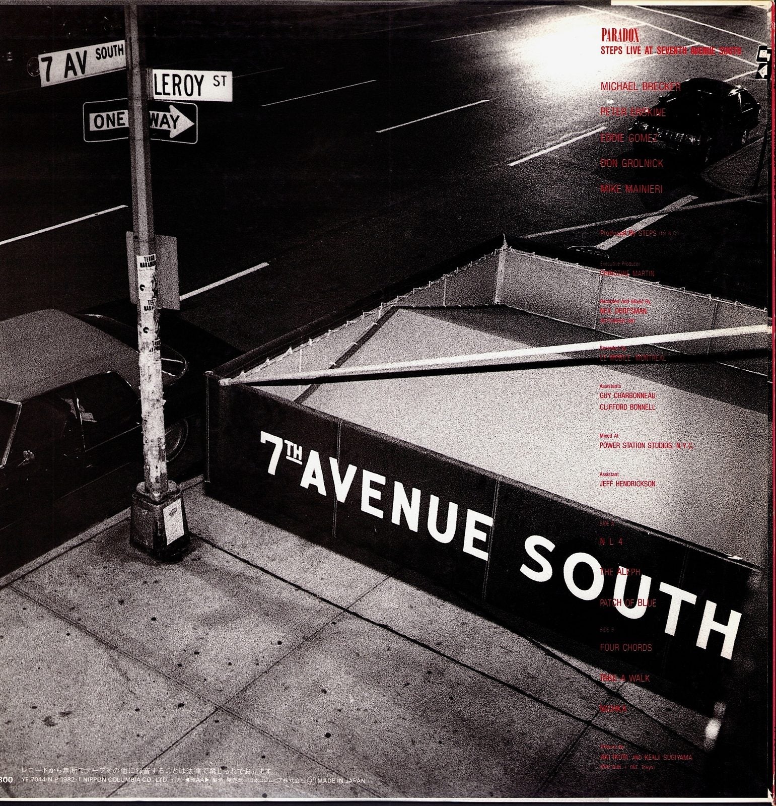 Steps – Paradox: Live At Seventh Avenue South Vinyl LP | JAP Original | 1982