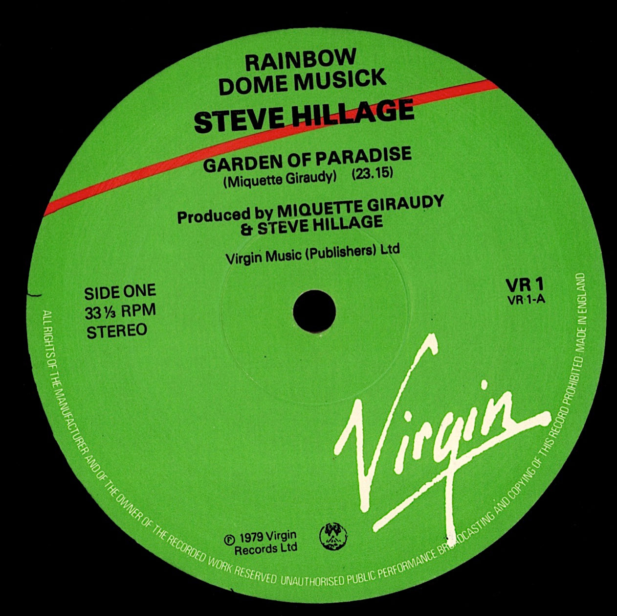 Steve Hillage – Rainbow Dome Musick Clear Vinyl LP Limited Edition