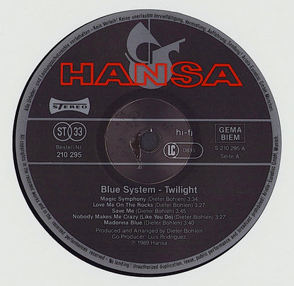 Blue System ‎- Twilight Vinyl LP