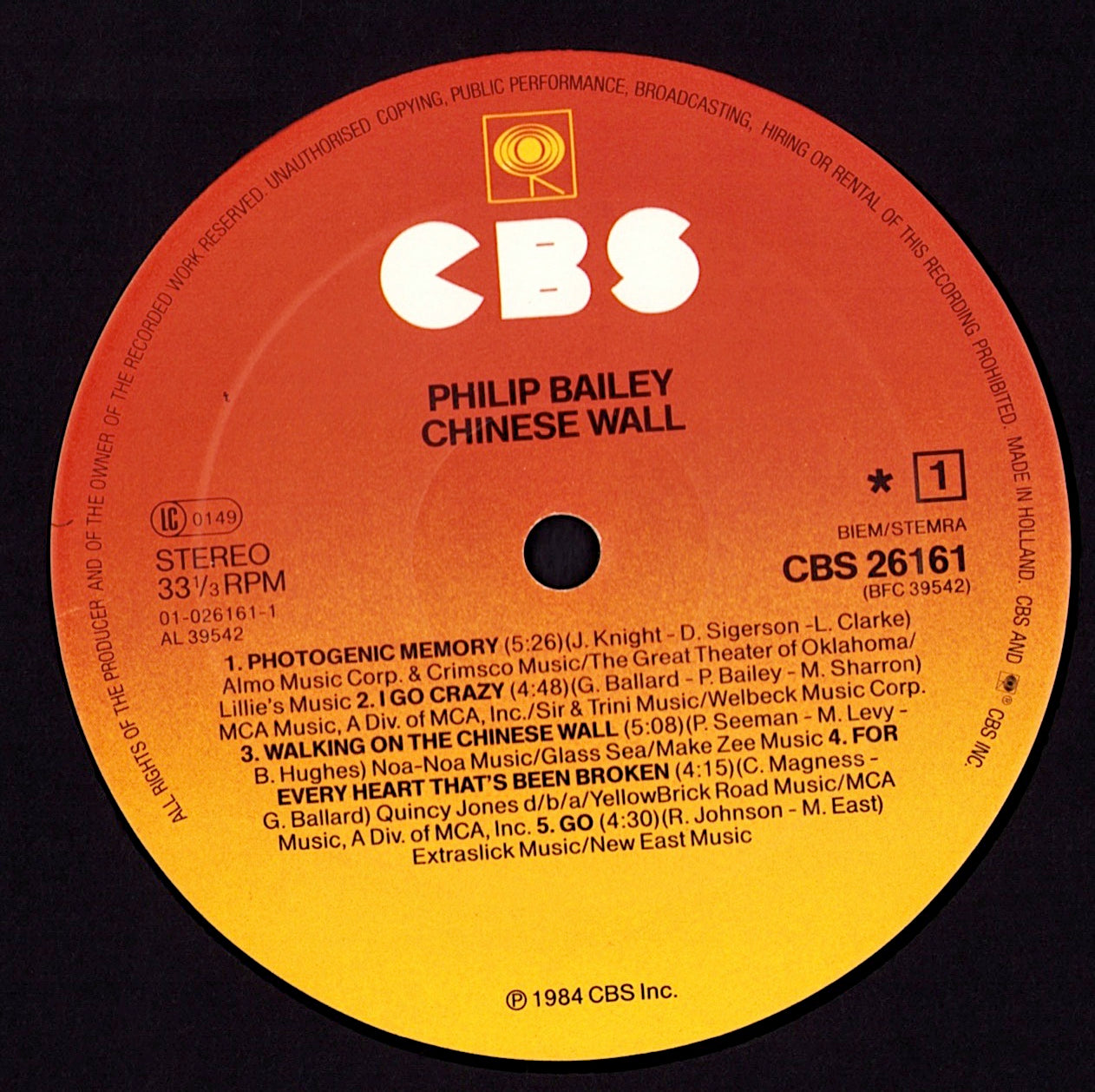 Philip Bailey – Chinese Wall (Vinyl LP)