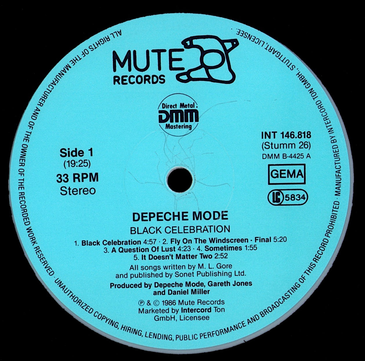 Depeche Mode - Black Celebration Grey Vinyl LP