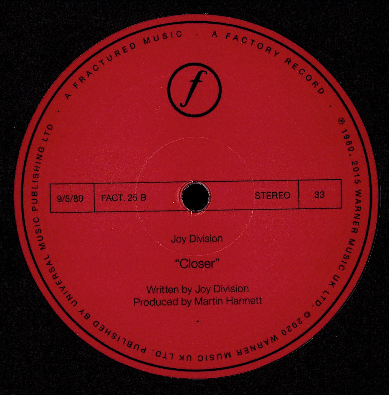 Joy Division – Closer Crystal Clear Vinyl LP | EU Reissue | 180g | 40th Anniversary | 2020