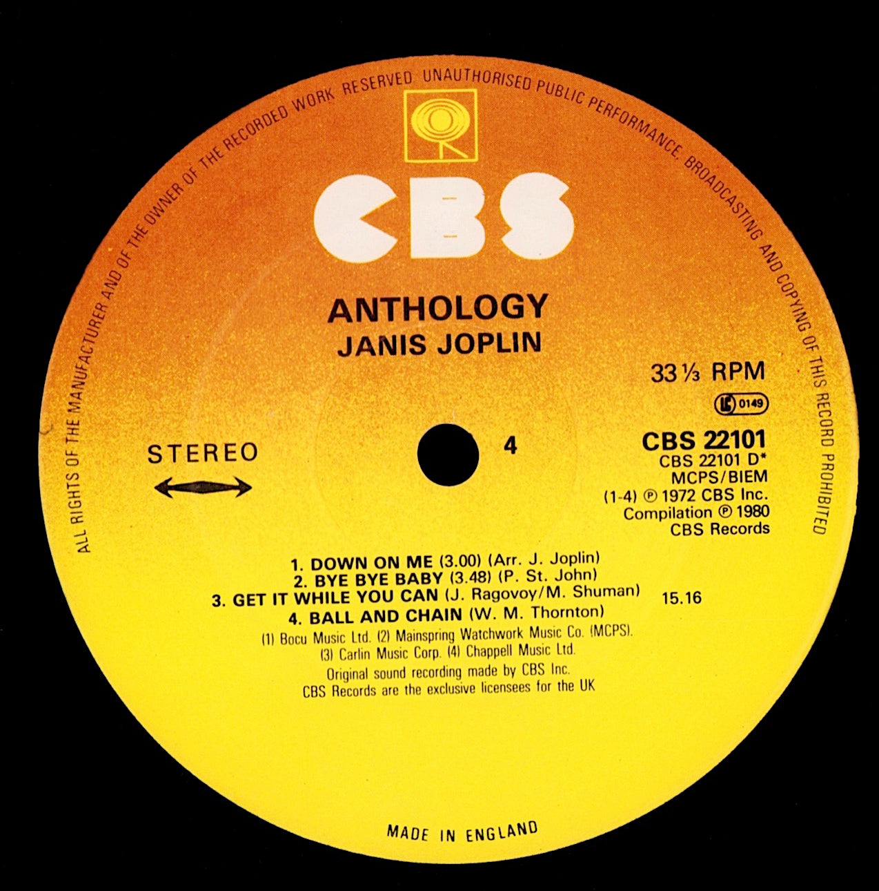 Janis Joplin – Janis Joplin Vinyl LP Kopie