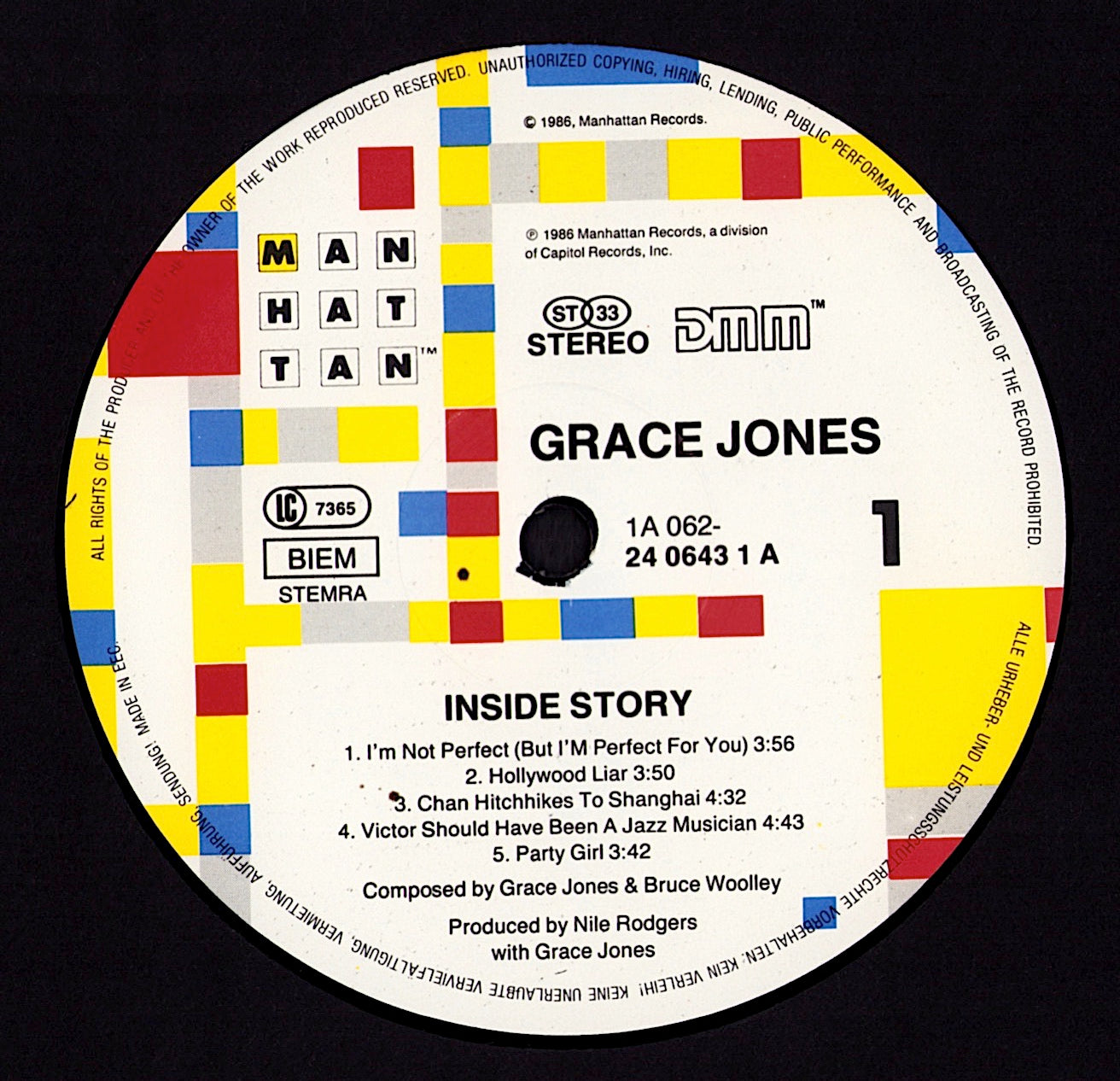 Grace Jones – Inside Story Vinyl LP