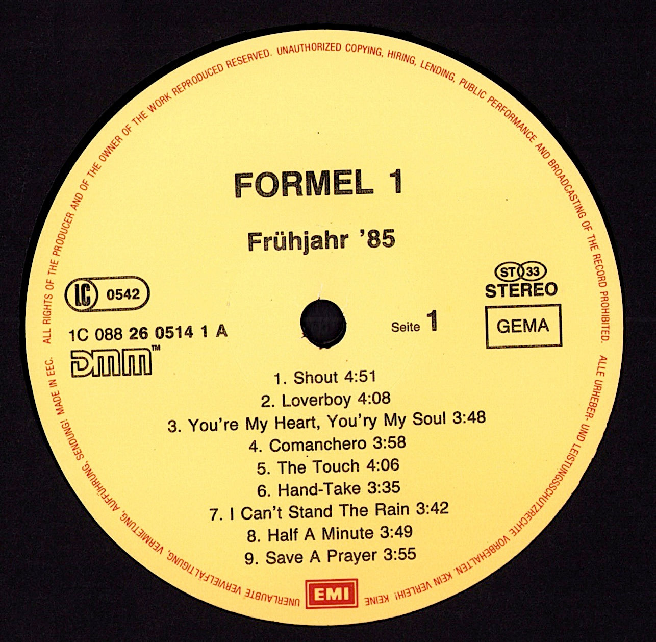 Formel Eins – Frühjahr '85 Vinyl LP