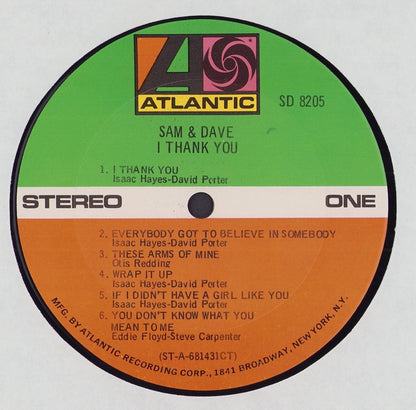 Sam & Dave ‎- I Thank You Vinyl LP