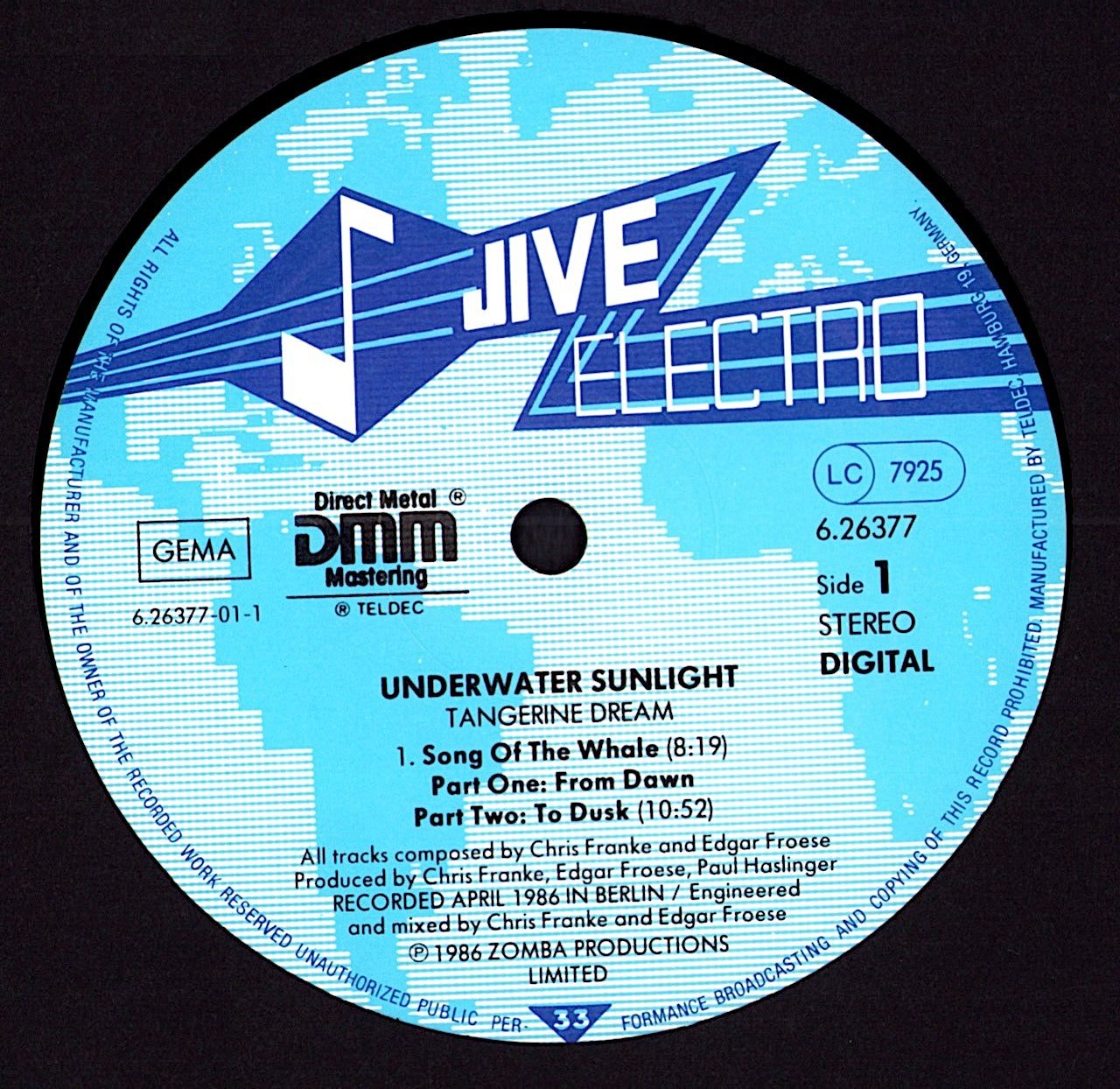 Tangerine Dream – Underwater Sunlight Vinyl LP Kopie
