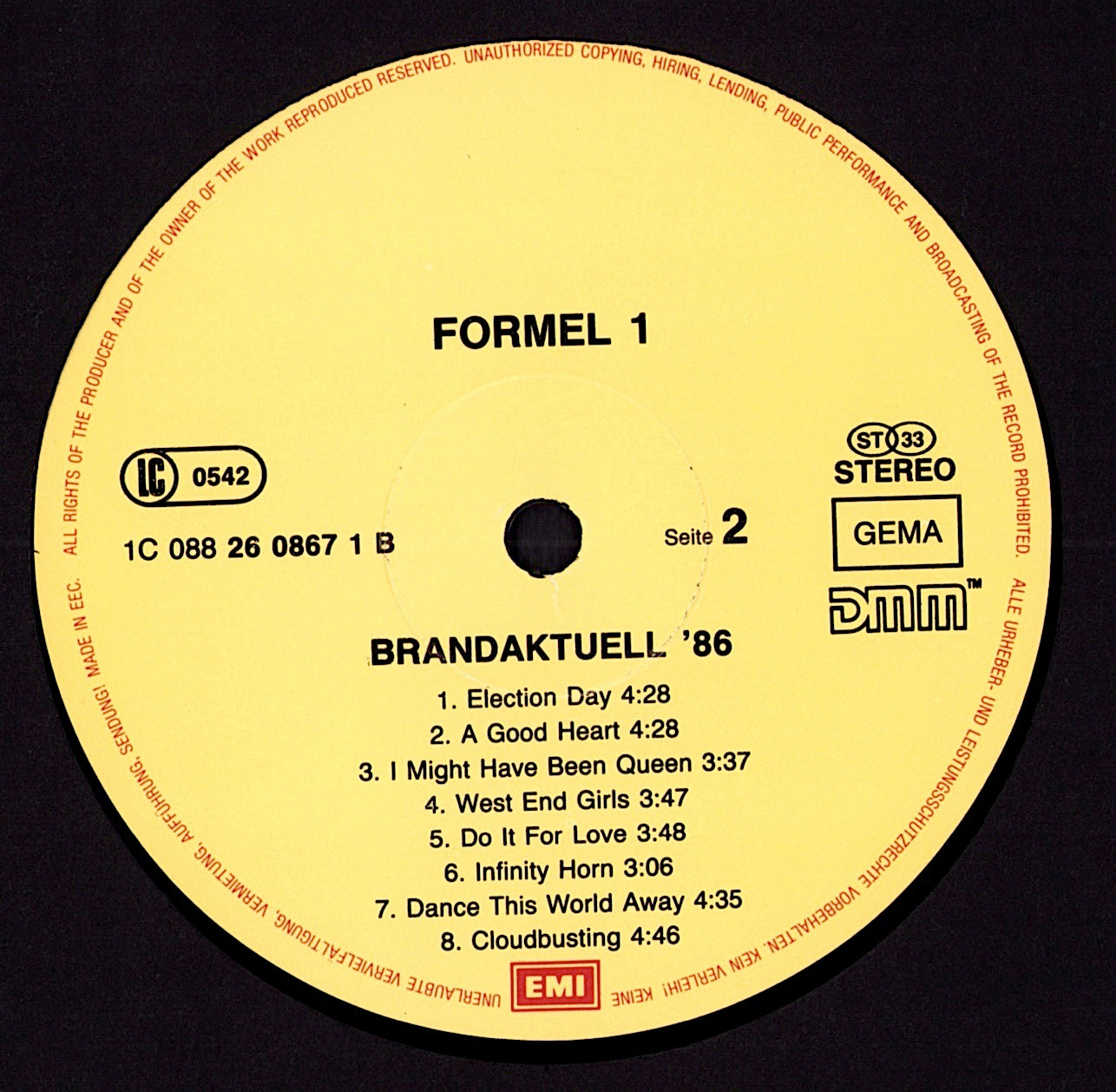 Formel Eins – Brandaktuell '86 Vinyl LP
