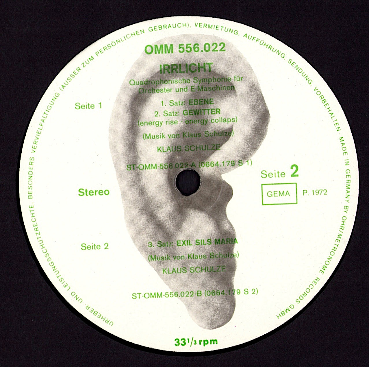 Klaus Schulze - Mirage Vinyl LP Kopie