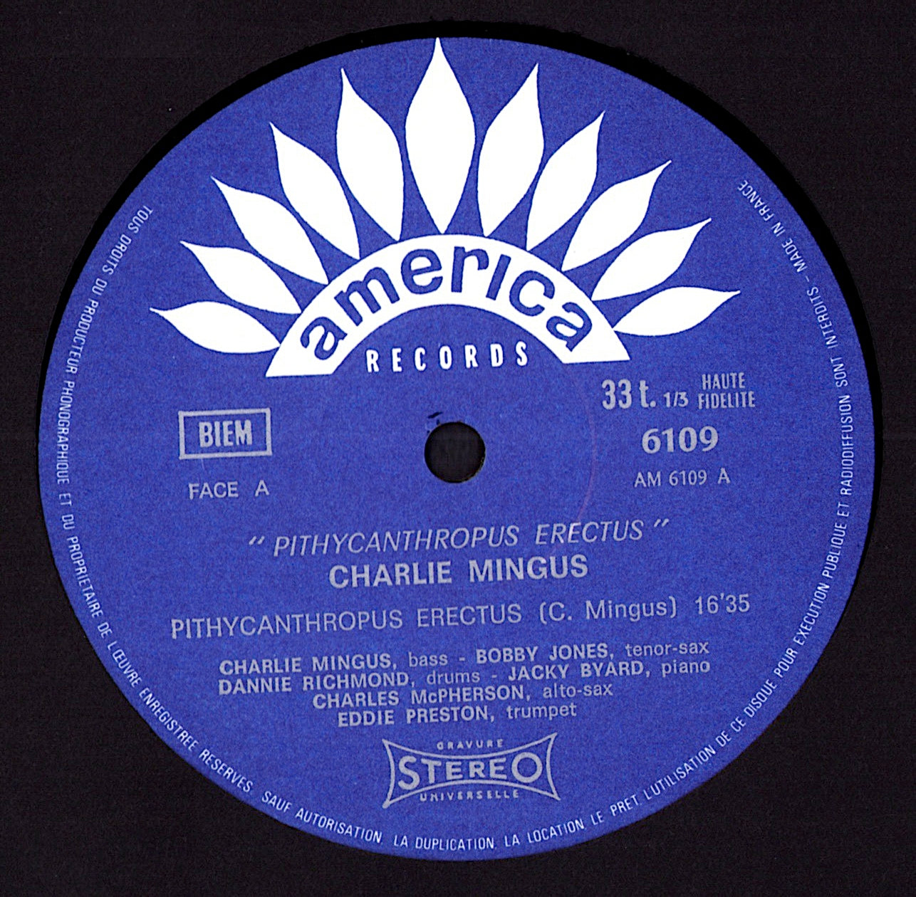 Charles Mingus – Pithecanthropus Erectus (Vinyl LP | FR Reissue | America Records)