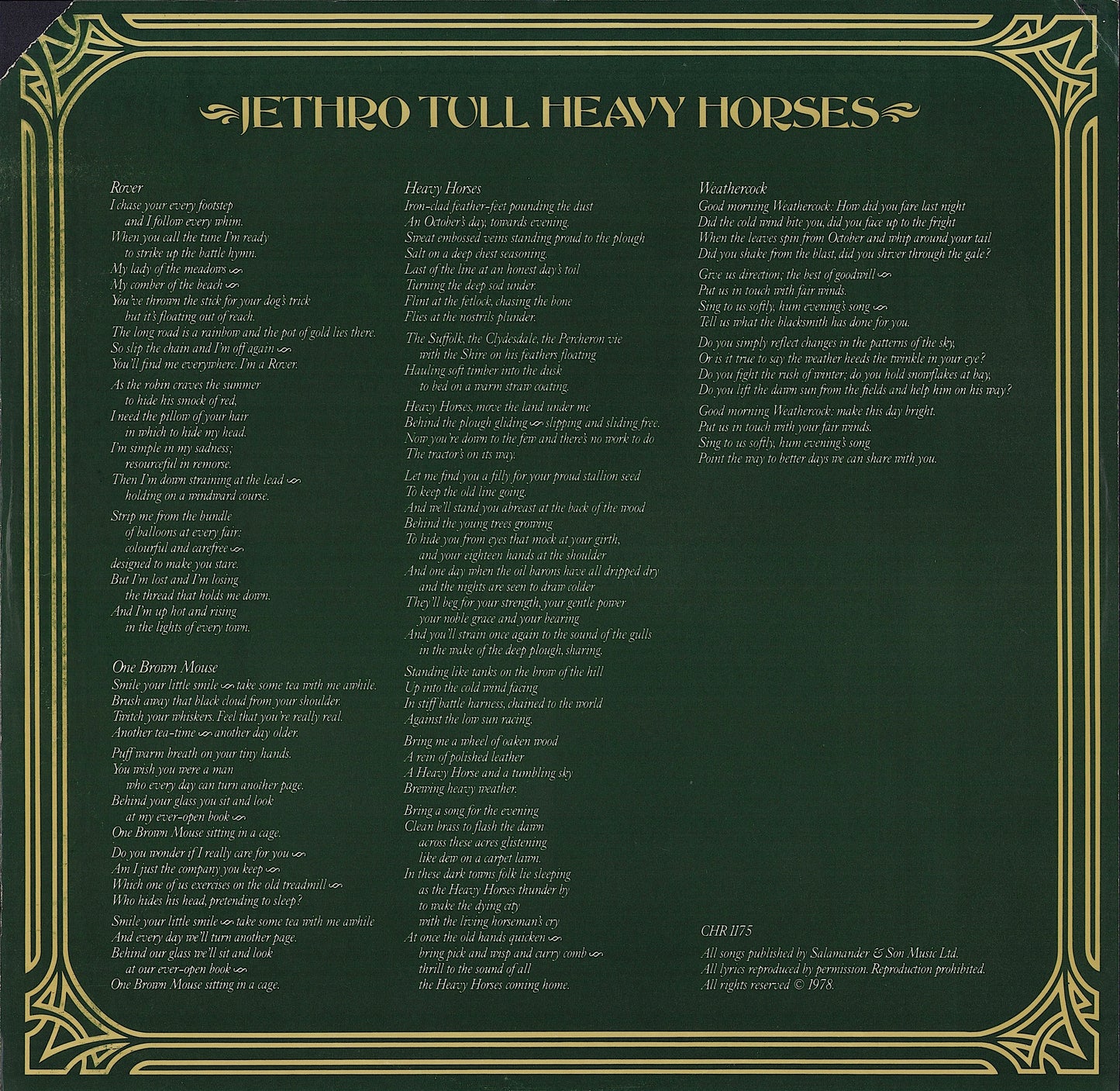 Jethro Tull - Heavy Horses Vinyl LP