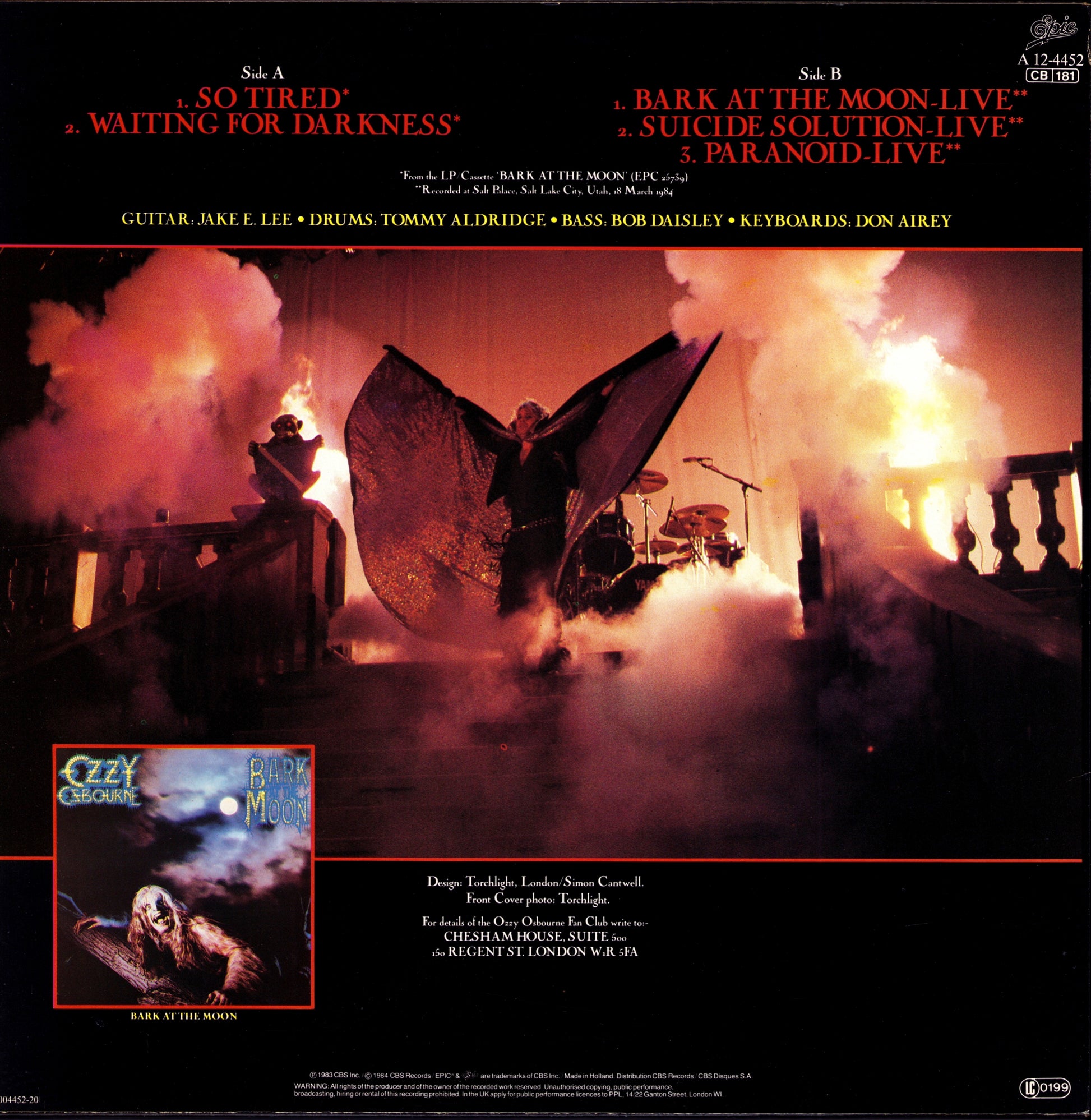 Ozzy Osbourne - Bark At The Moon Vinyl 12" Kopie