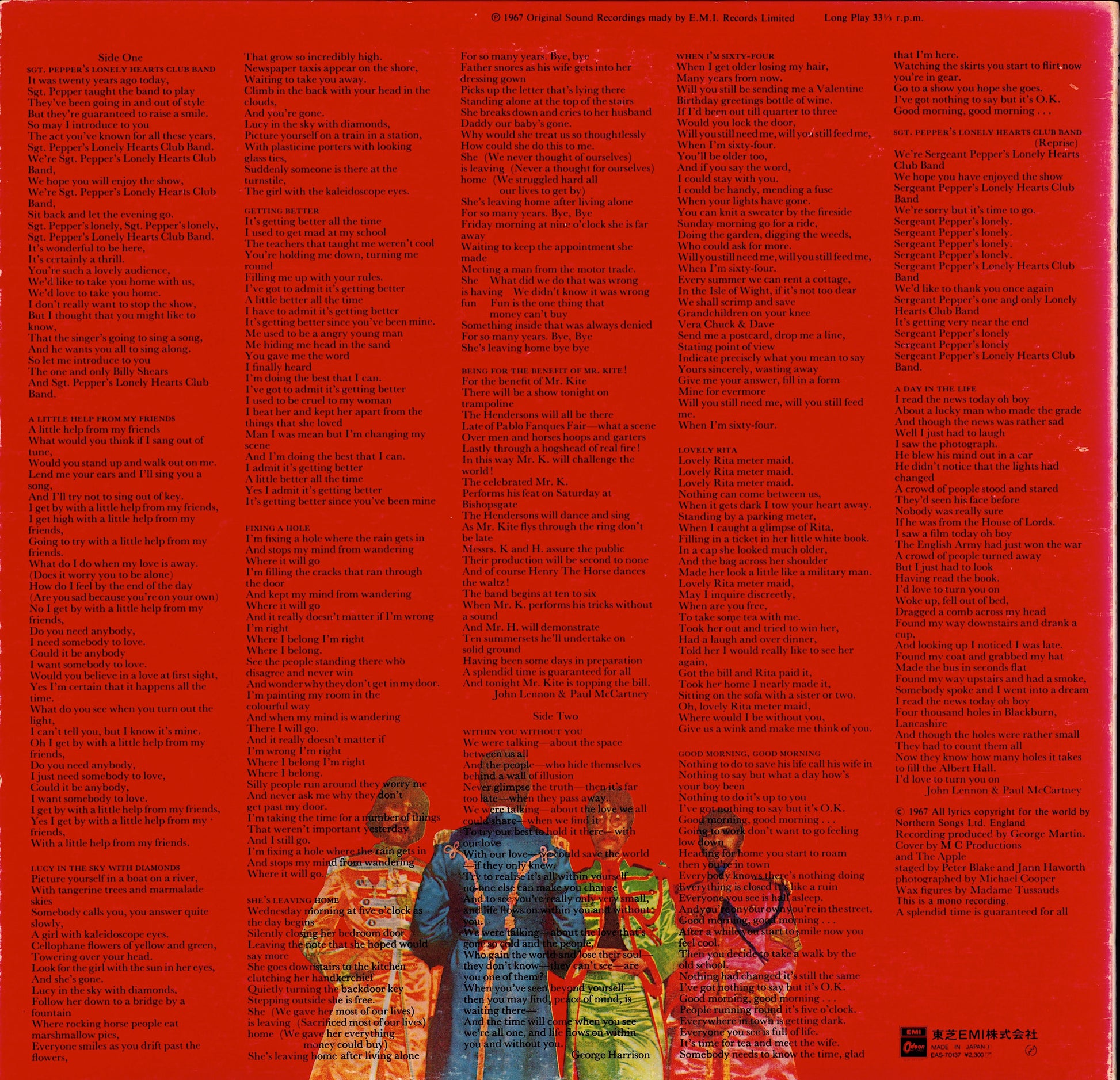 The Beatles - Sgt. Pepper's Lonely Hearts Club Band Japan Red Vinyl LP